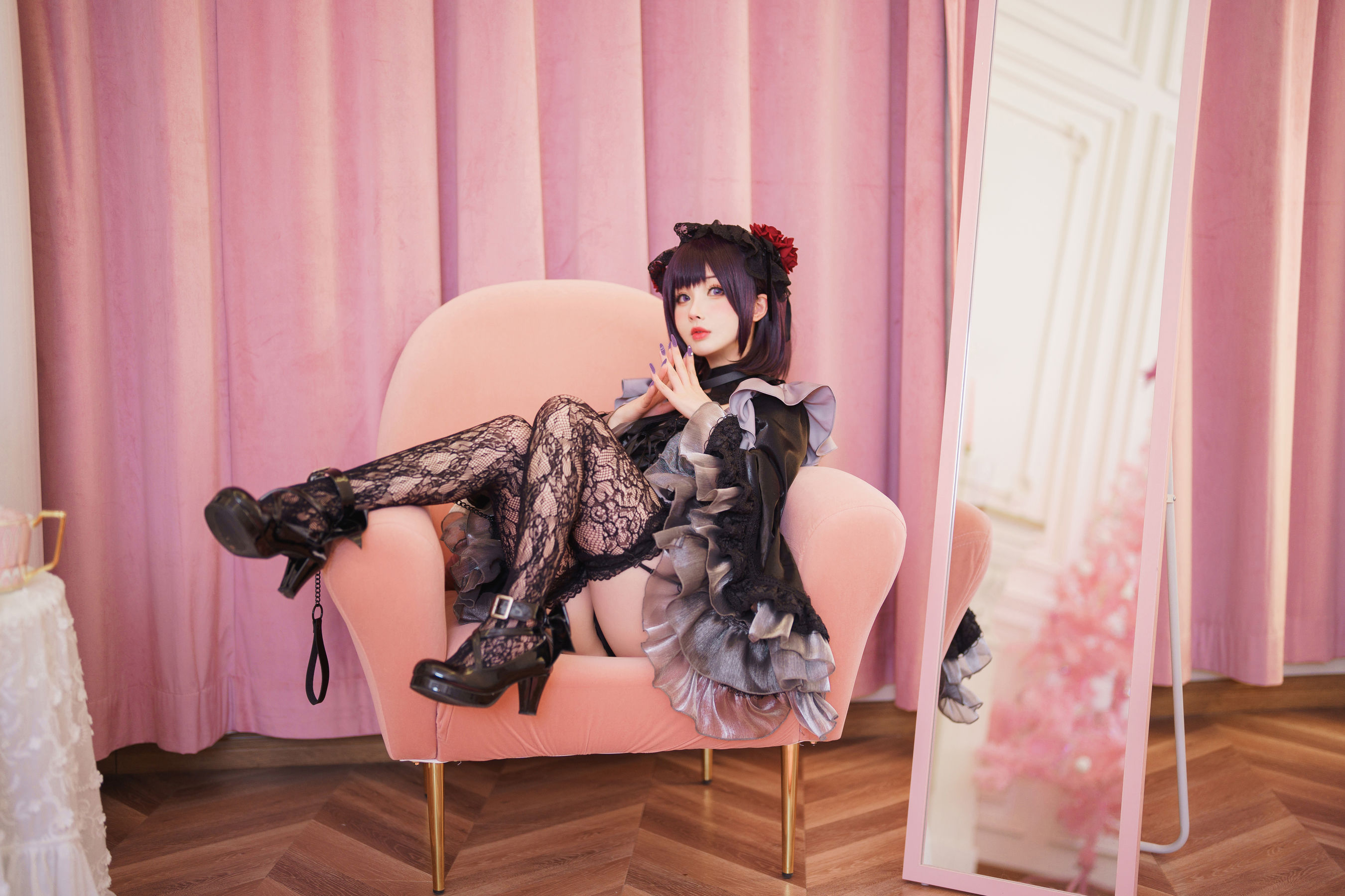 COS福利rioko凉凉子(肉扣热热子) – 黑江雫 耻辱俱乐部 小雫 Cosplay-第36张