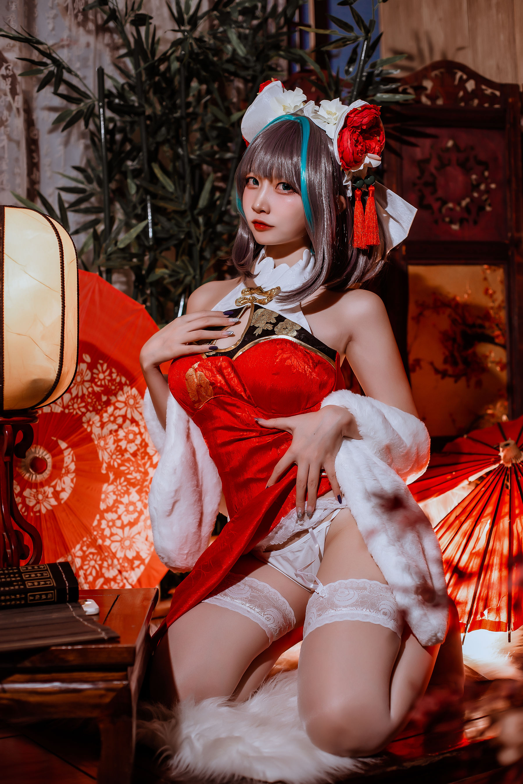 二佐Nisa – 碧蓝 柴郡旗袍 Cosplay-第23张
