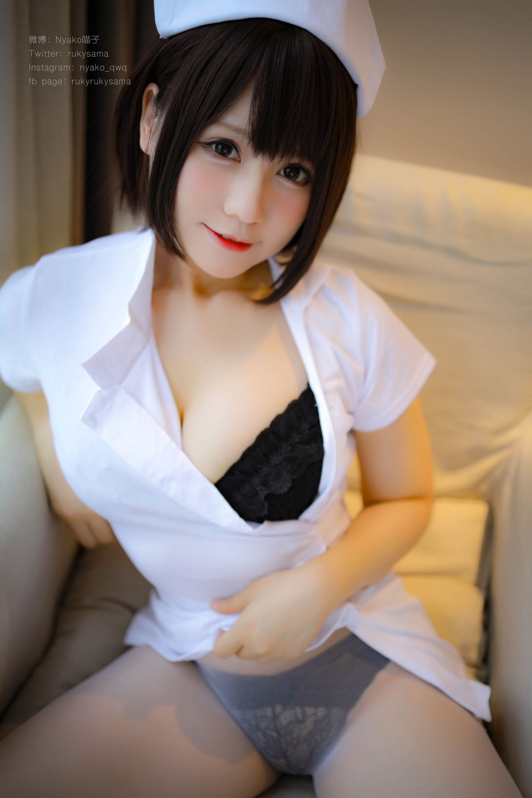 萌妹子Nyako喵子 白丝护士服 Cosplay-第6张