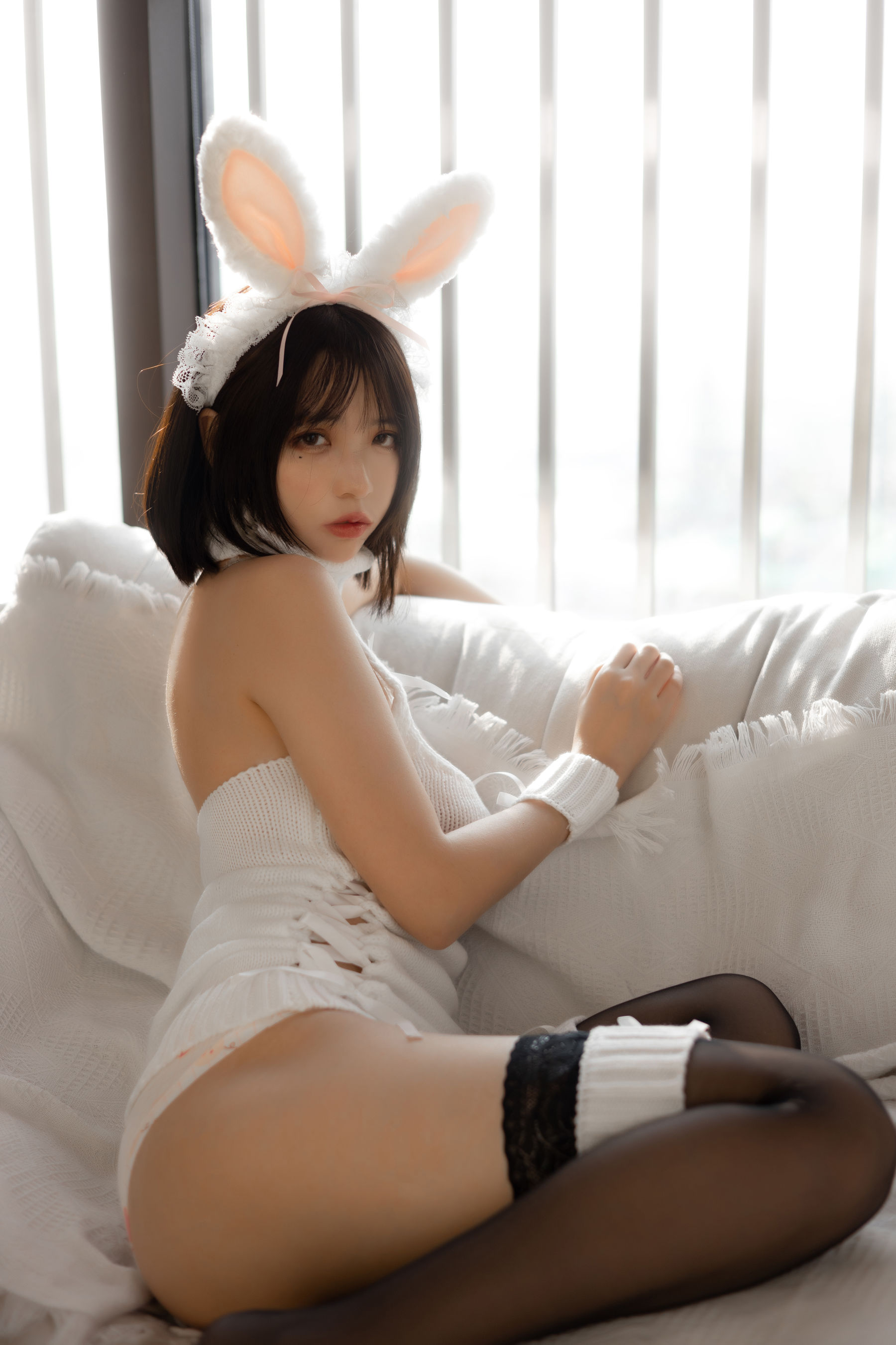 疯猫ss – 白色毛衣 Cosplay-第40张
