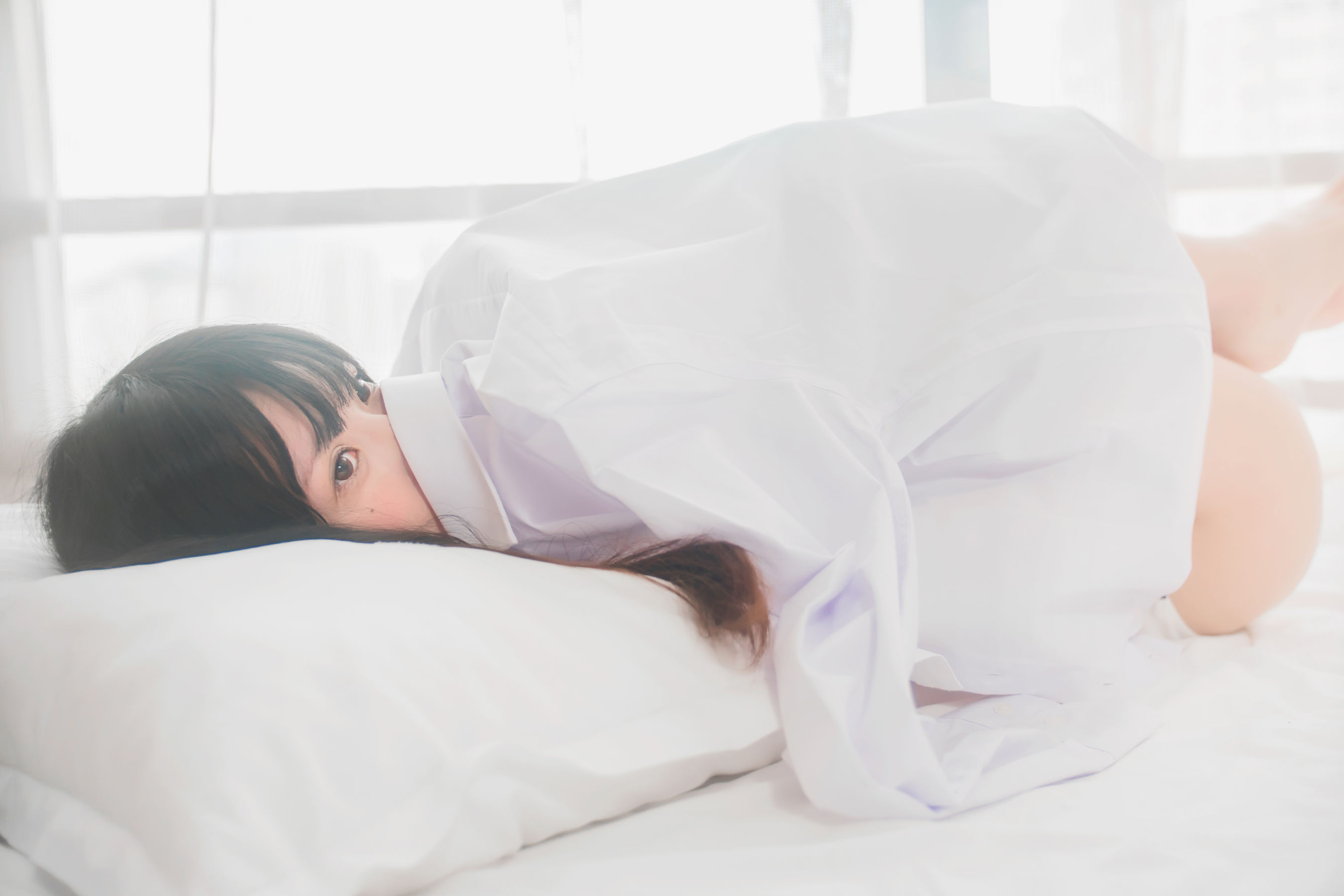 桜桃喵 《白衬衫双马尾》 Cosplay-第33张