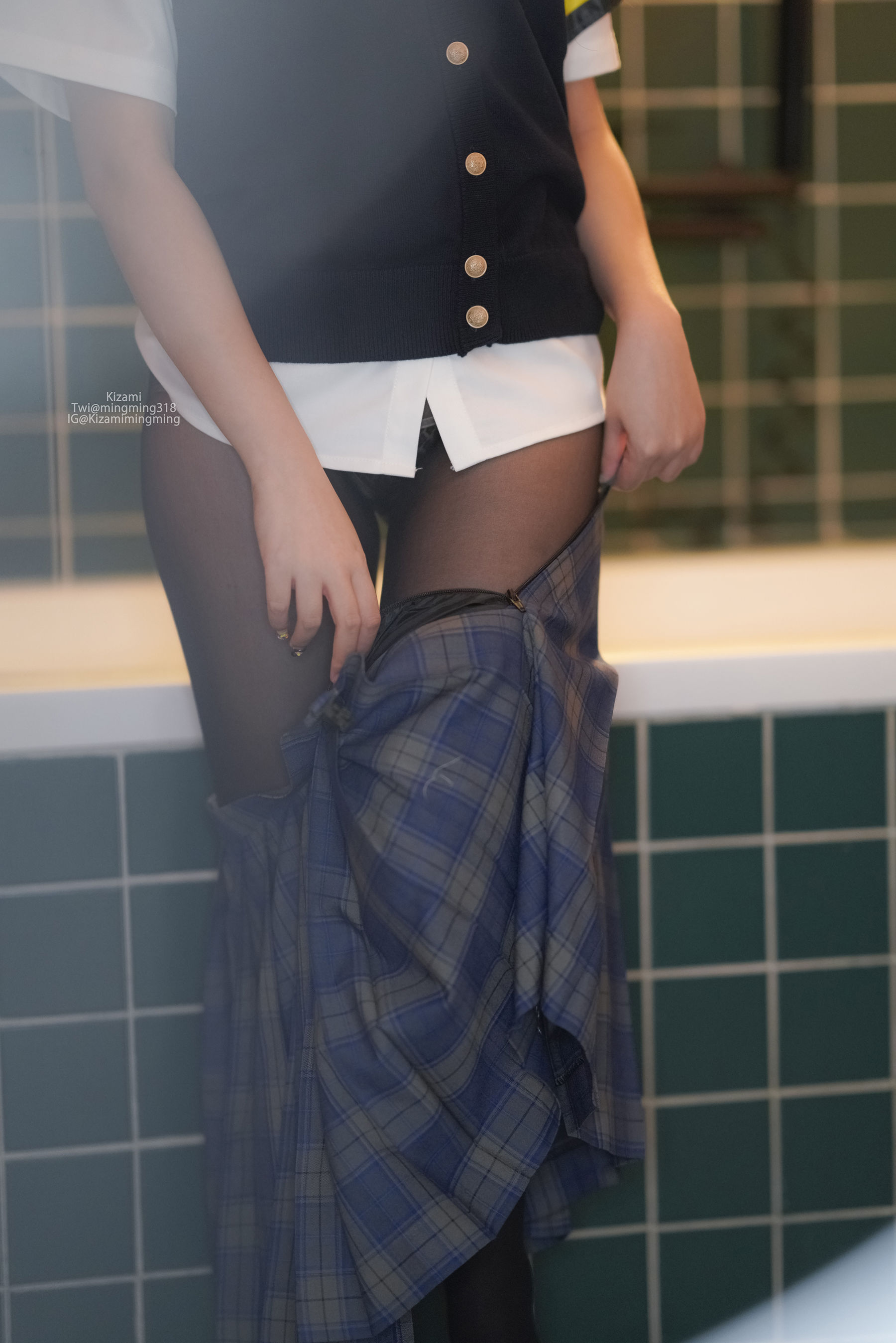 銘銘Kizami – JK黑丝 Cosplay-第61张