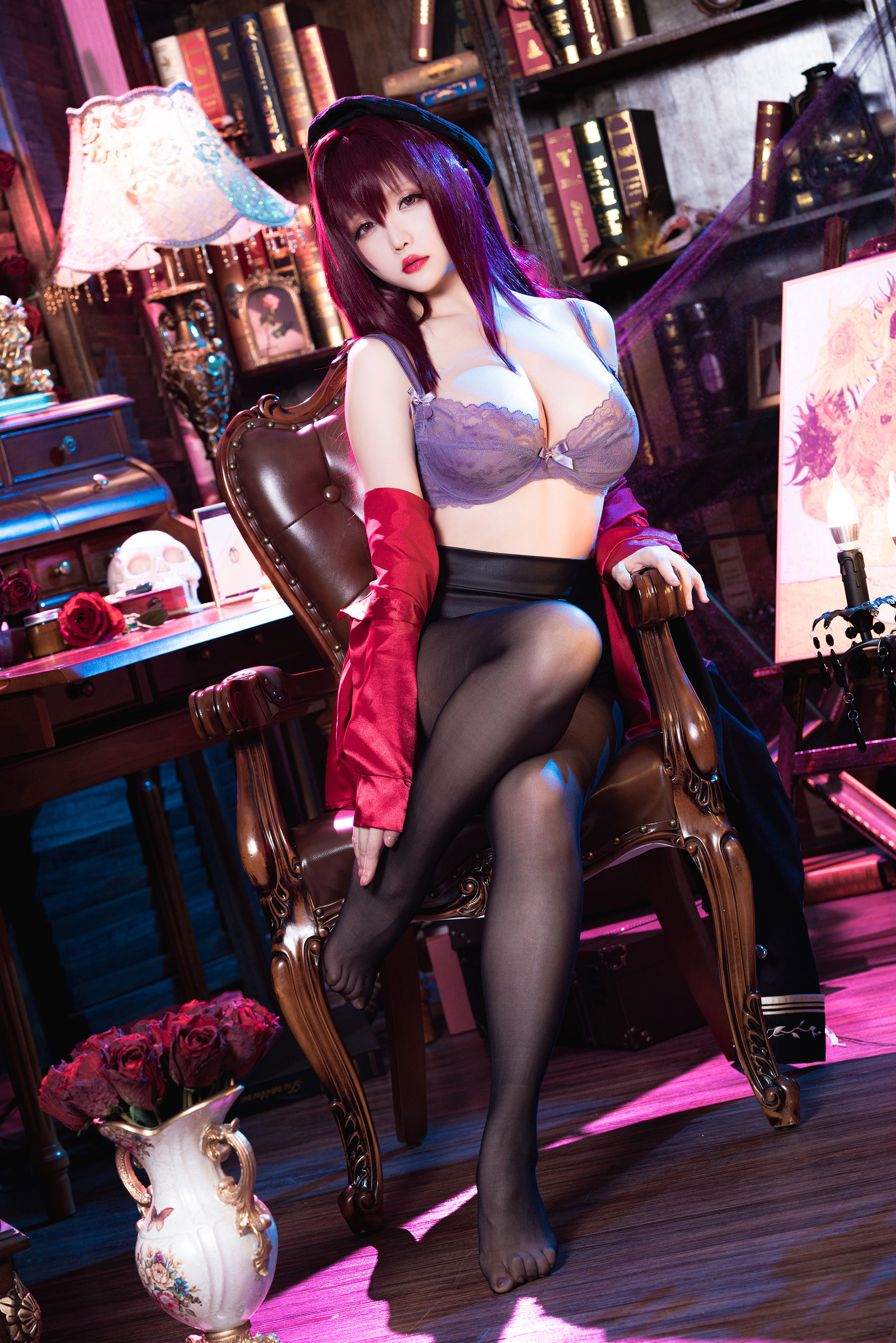Coser小姐姐星之迟迟 – 斯卡哈-真红教枪 Cosplay-第37张