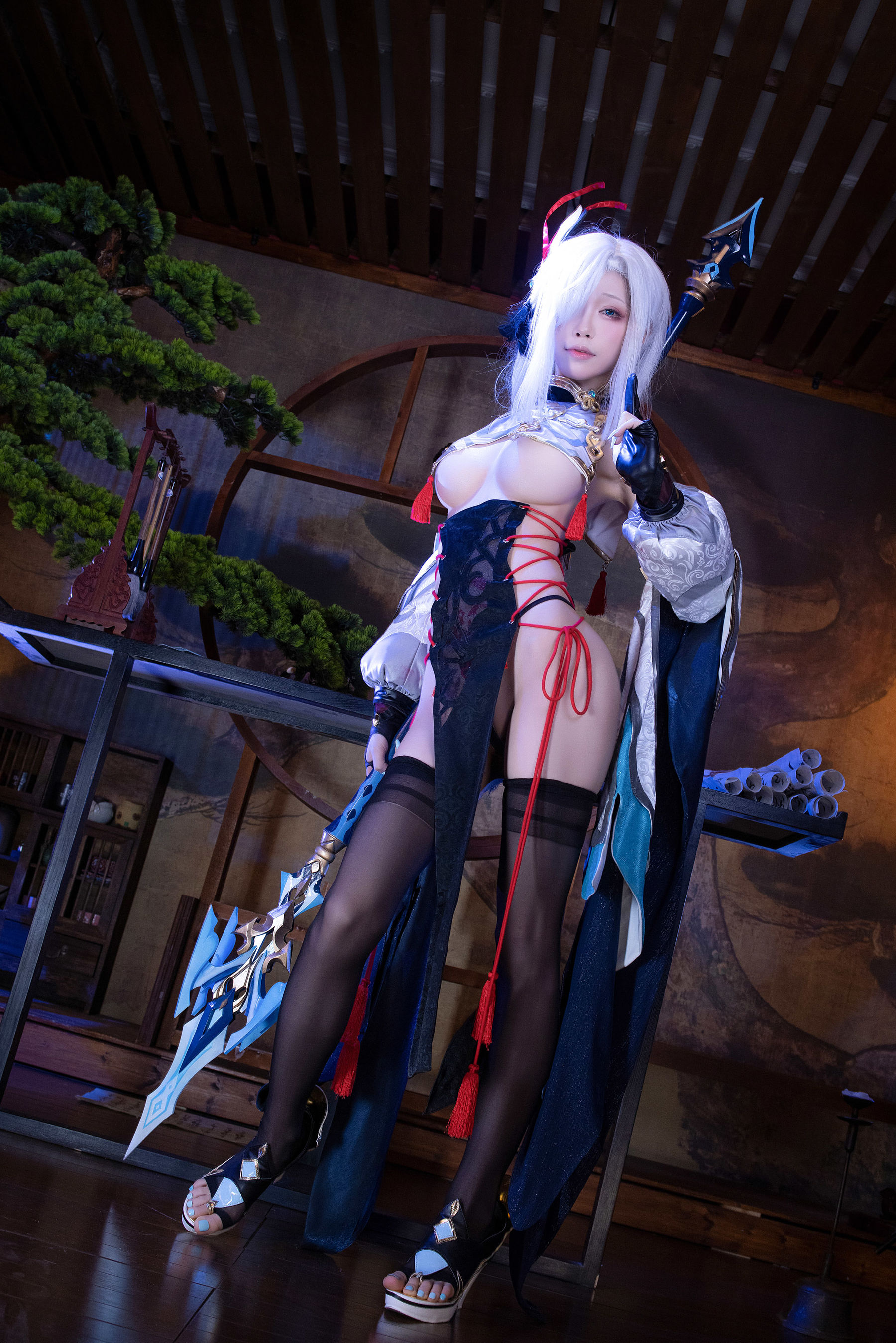 动漫博主水淼aqua – 原神 申鹤旗袍 Cosplay-第89张