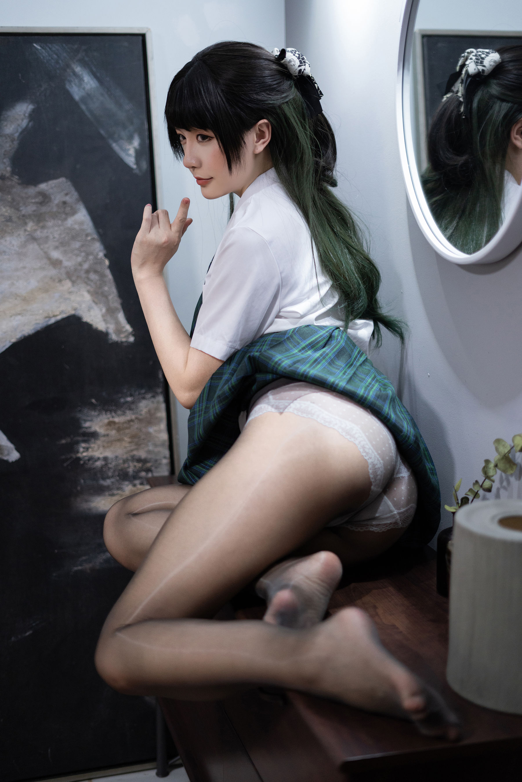 Coser小姐姐星之迟迟 – JK-绿 Cosplay-第33张