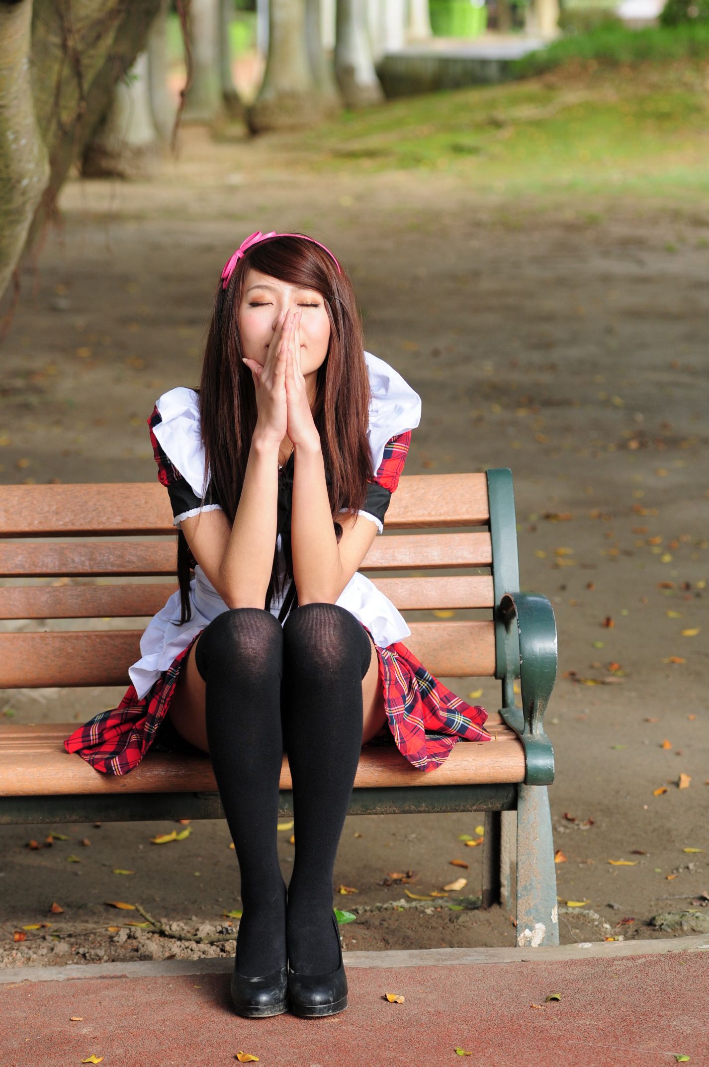 winnie小雪@庄温妮《校园长筒袜女仆美拍》 Cosplay-第53张