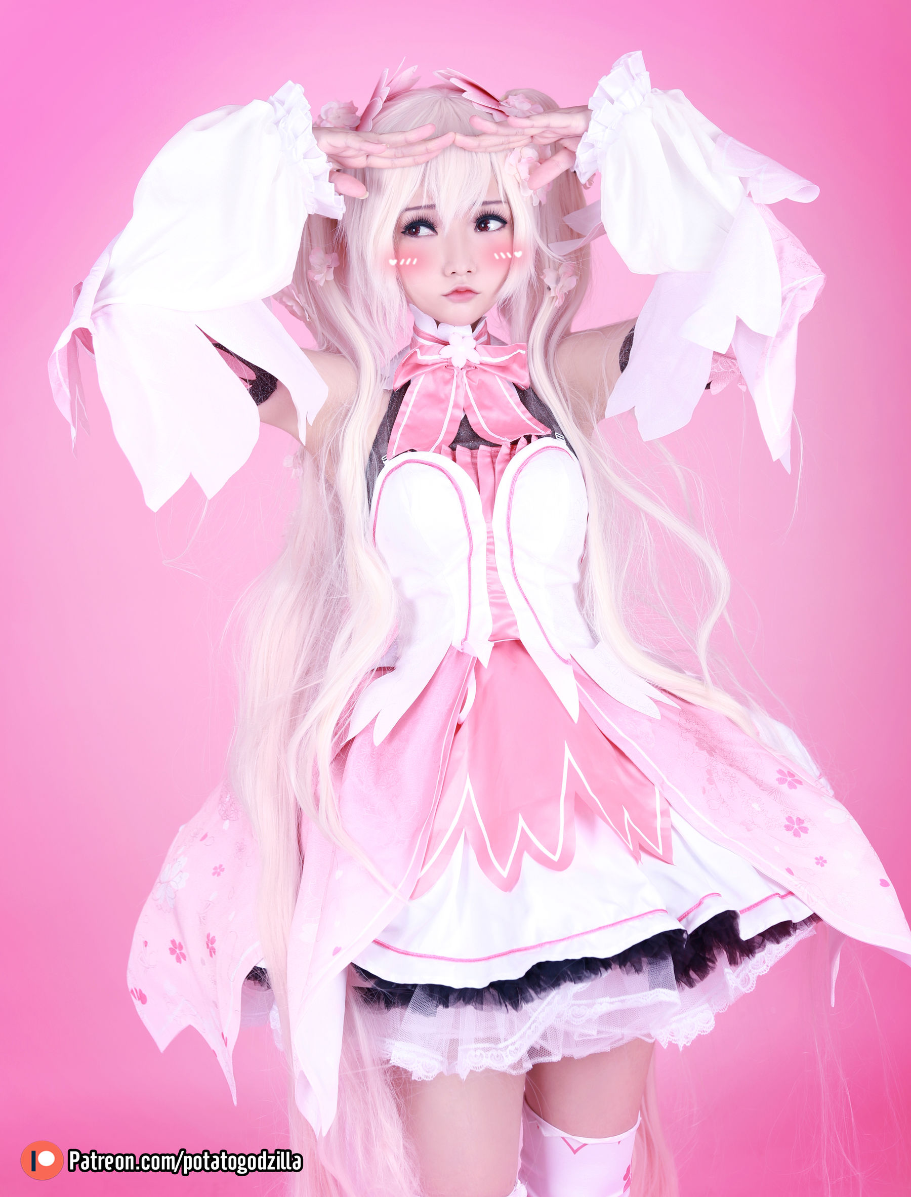 Coser小姐姐Potato Godzilla – Sakura Miku Cosplay-第17张