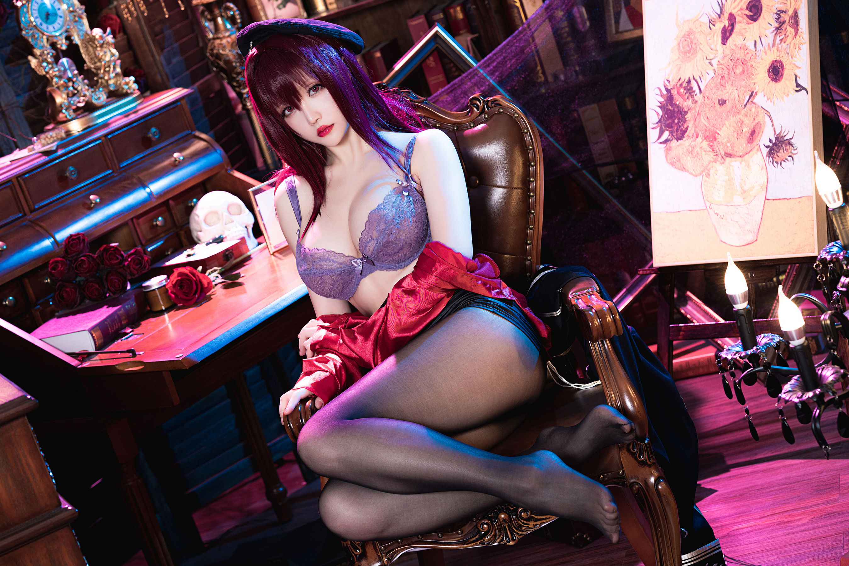 Coser小姐姐星之迟迟 – 斯卡哈-真红教枪 Cosplay-第41张