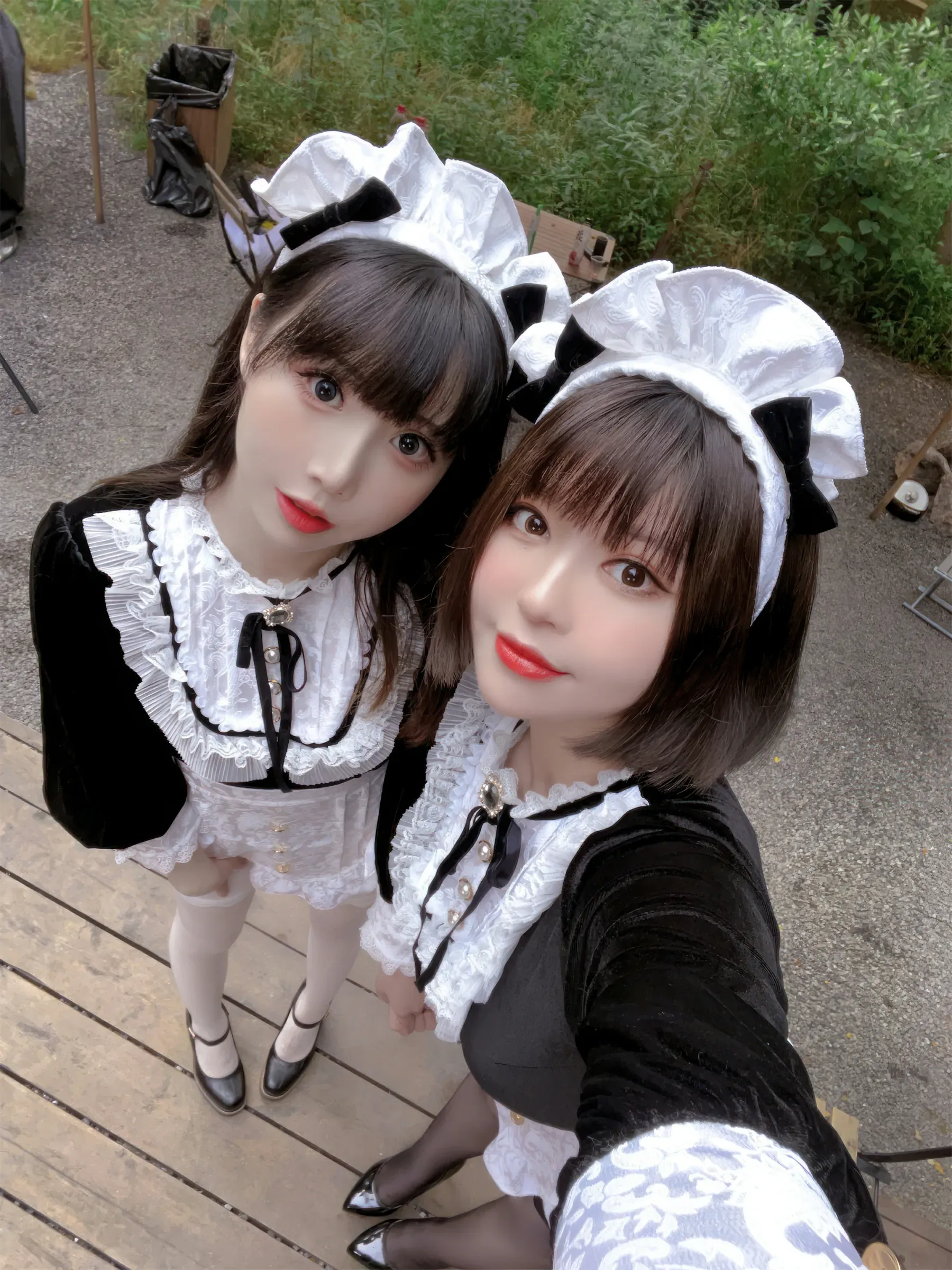 半半子面饼仙儿 – メイド姉妹 Cosplay-第48张