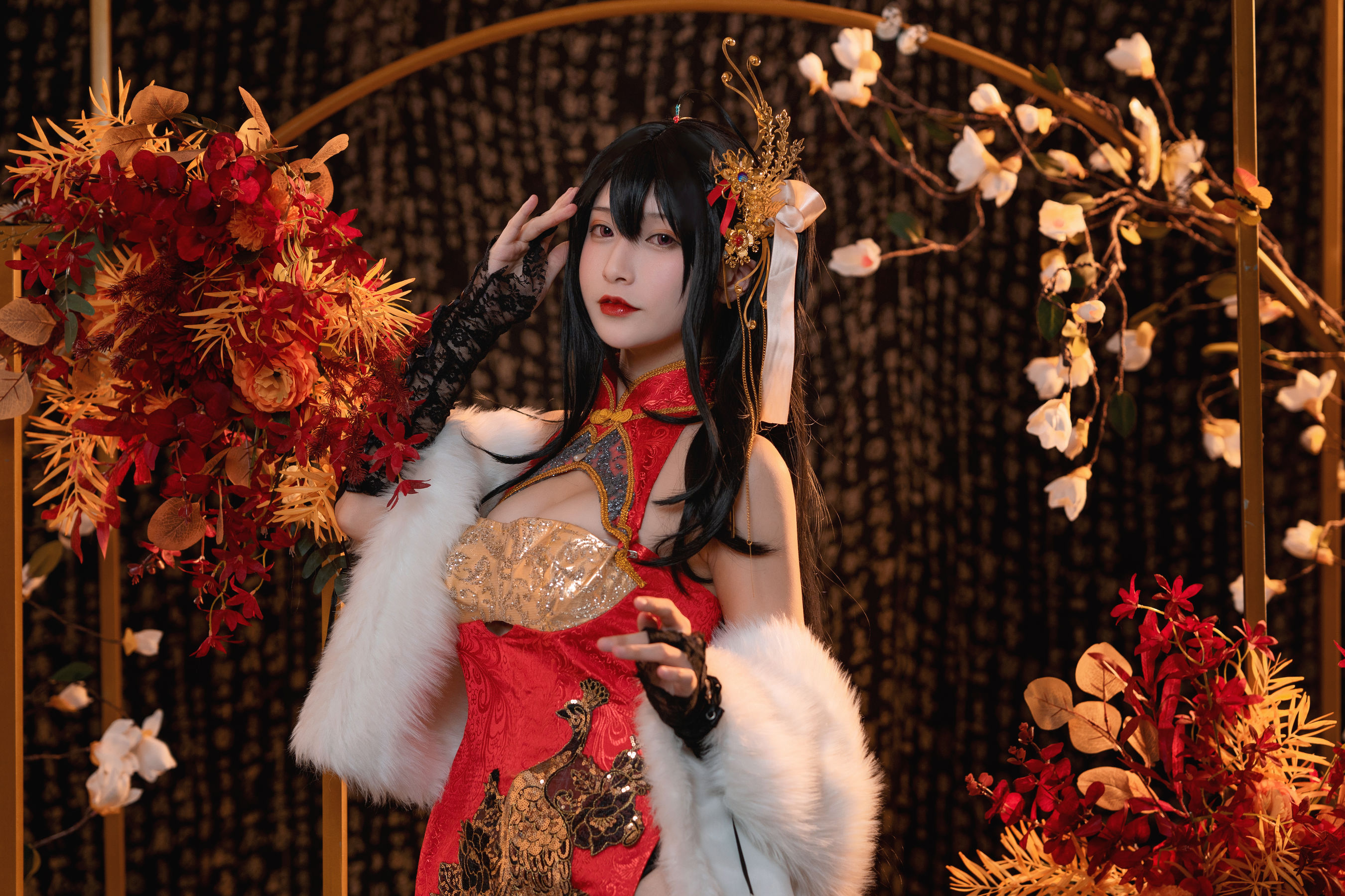 动漫博主铁板烧鬼舞w – 大凤旗袍 Cosplay-第7张