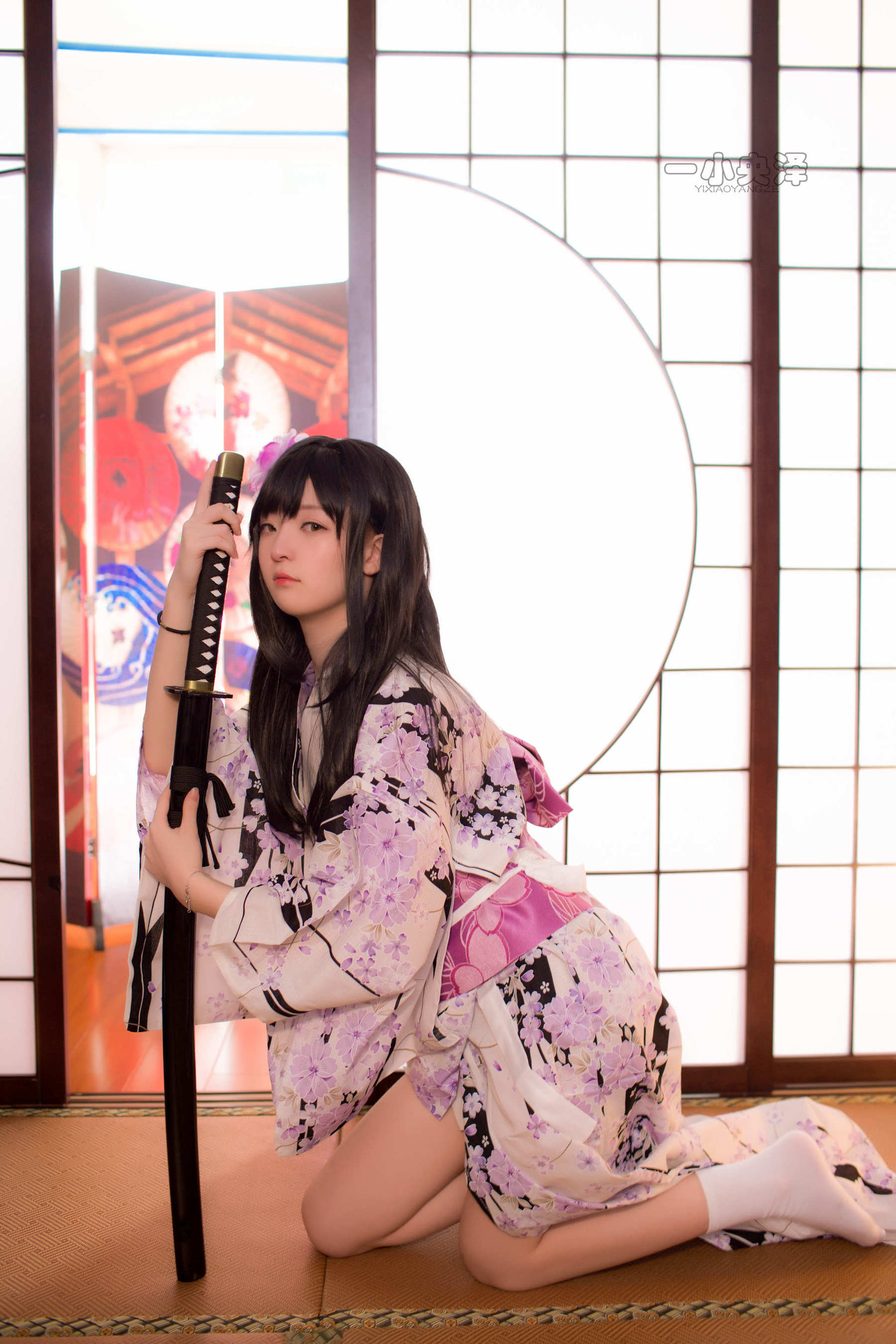 [萝莉COS] 一小央泽 – 和服短袜 Cosplay-第11张