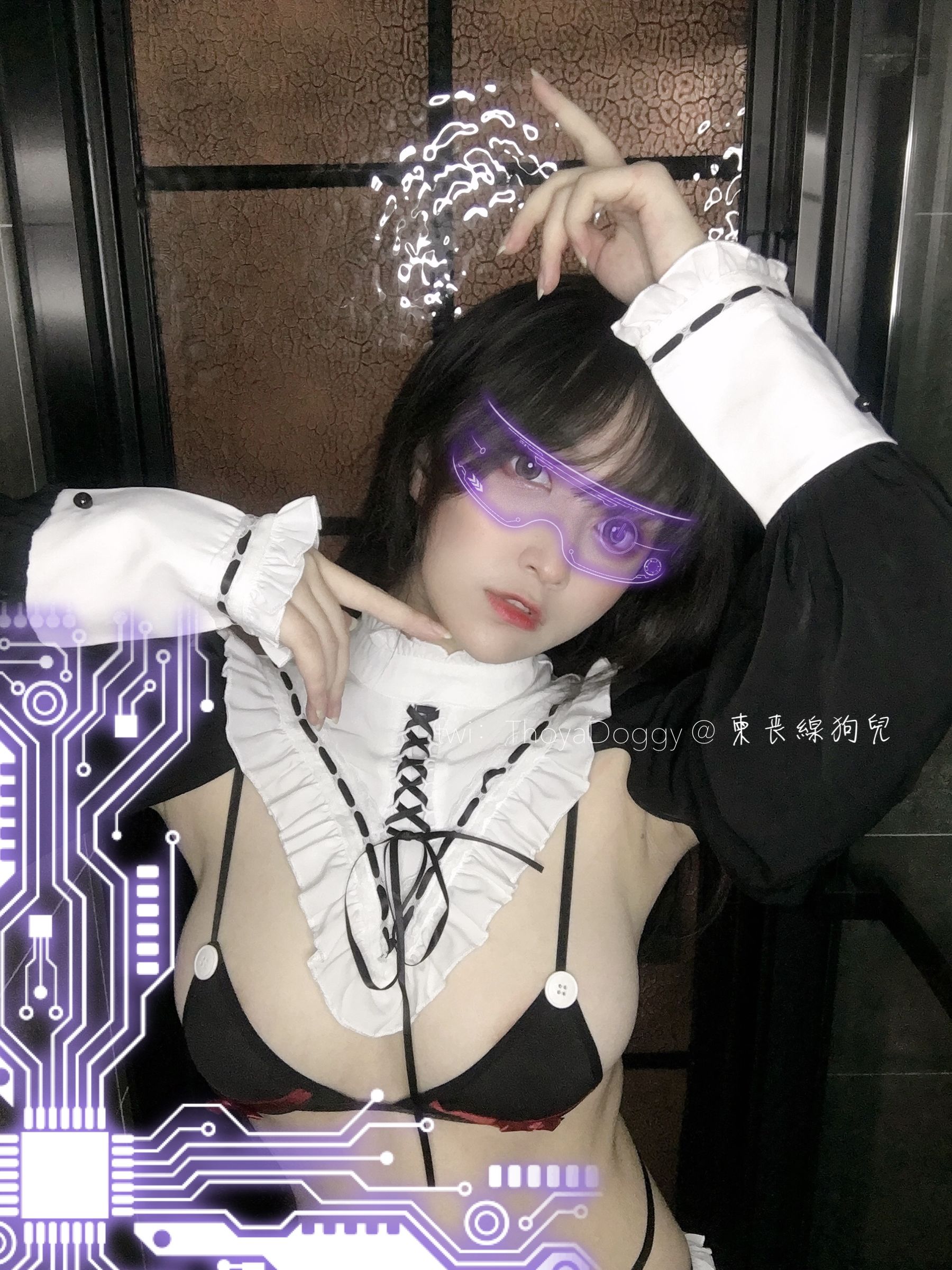 奇行家狗崽(棕桠阿狗崽) – 黑白无相 Cosplay-第4张