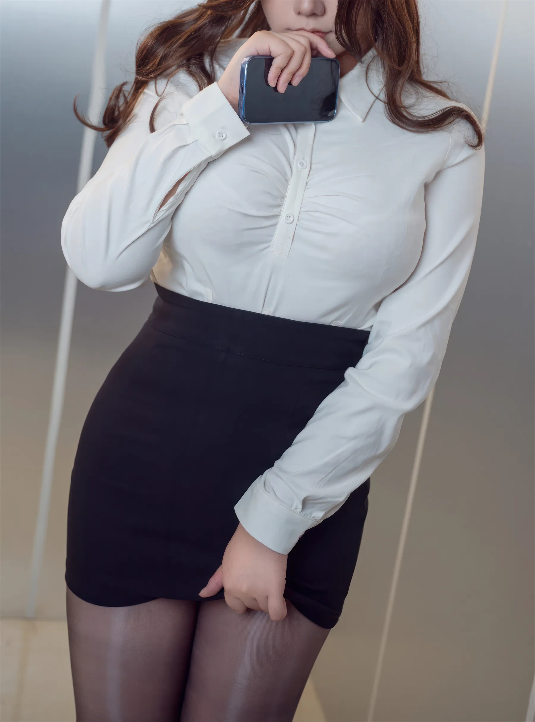 麻花麻花酱 – OL白衬衫姐姐 Cosplay-第19张