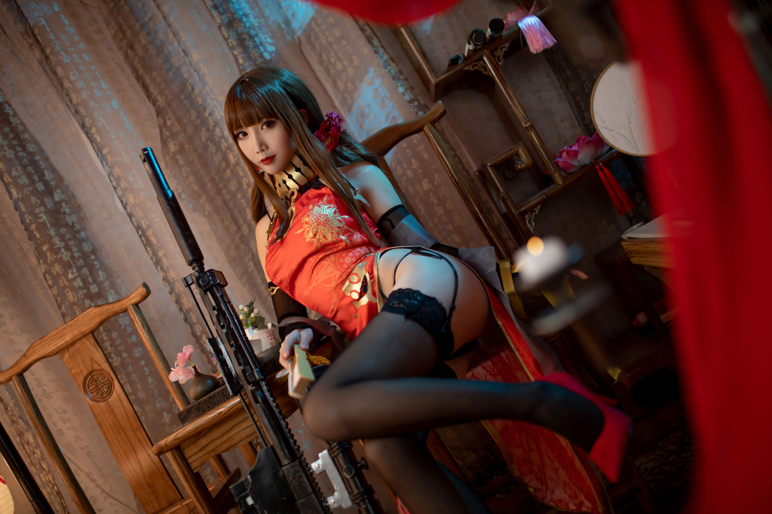 可爱人气Coser面饼仙儿 – DSR50 红牡丹 Cosplay-第24张