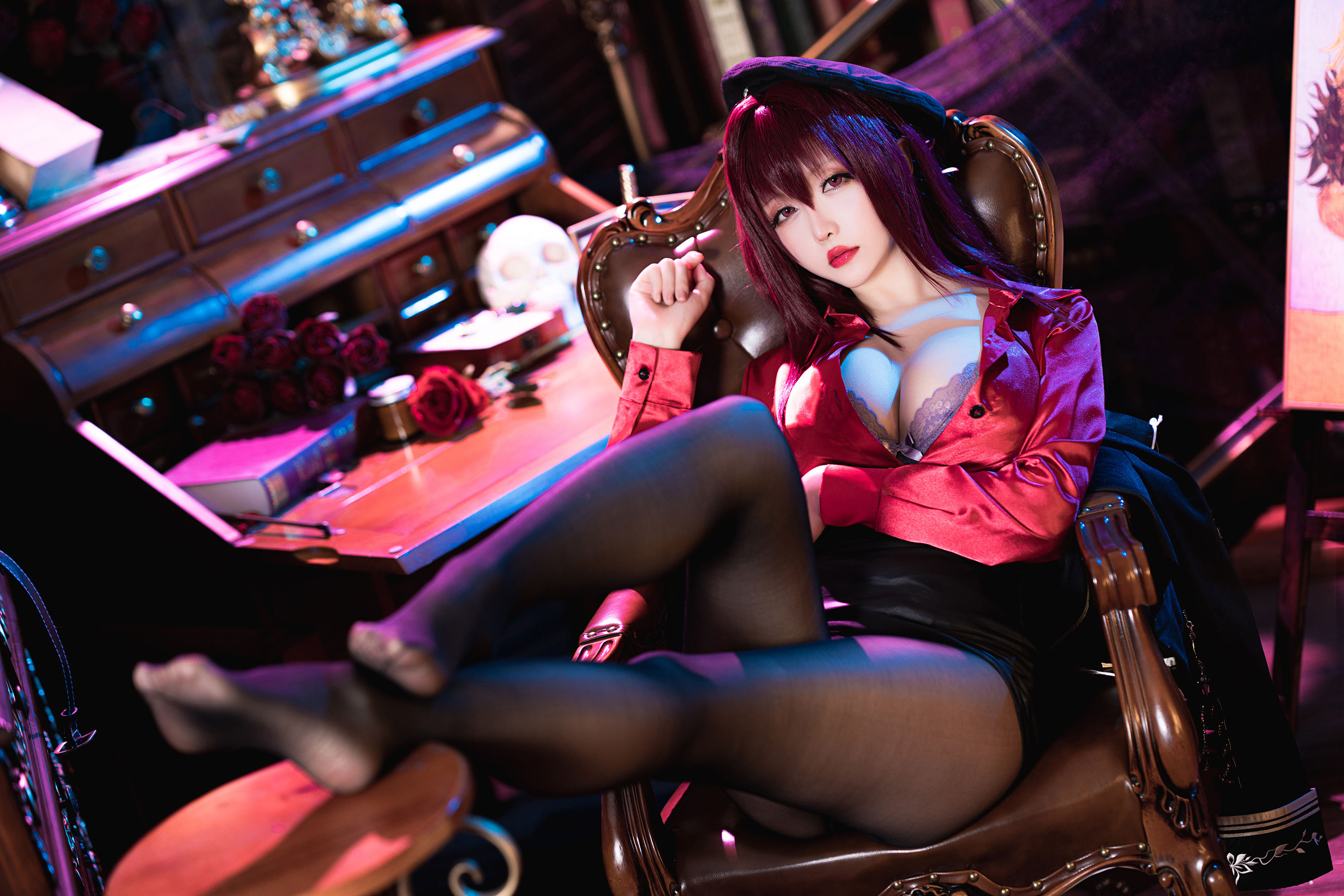 Coser小姐姐星之迟迟 – 斯卡哈-真红教枪 Cosplay-第51张