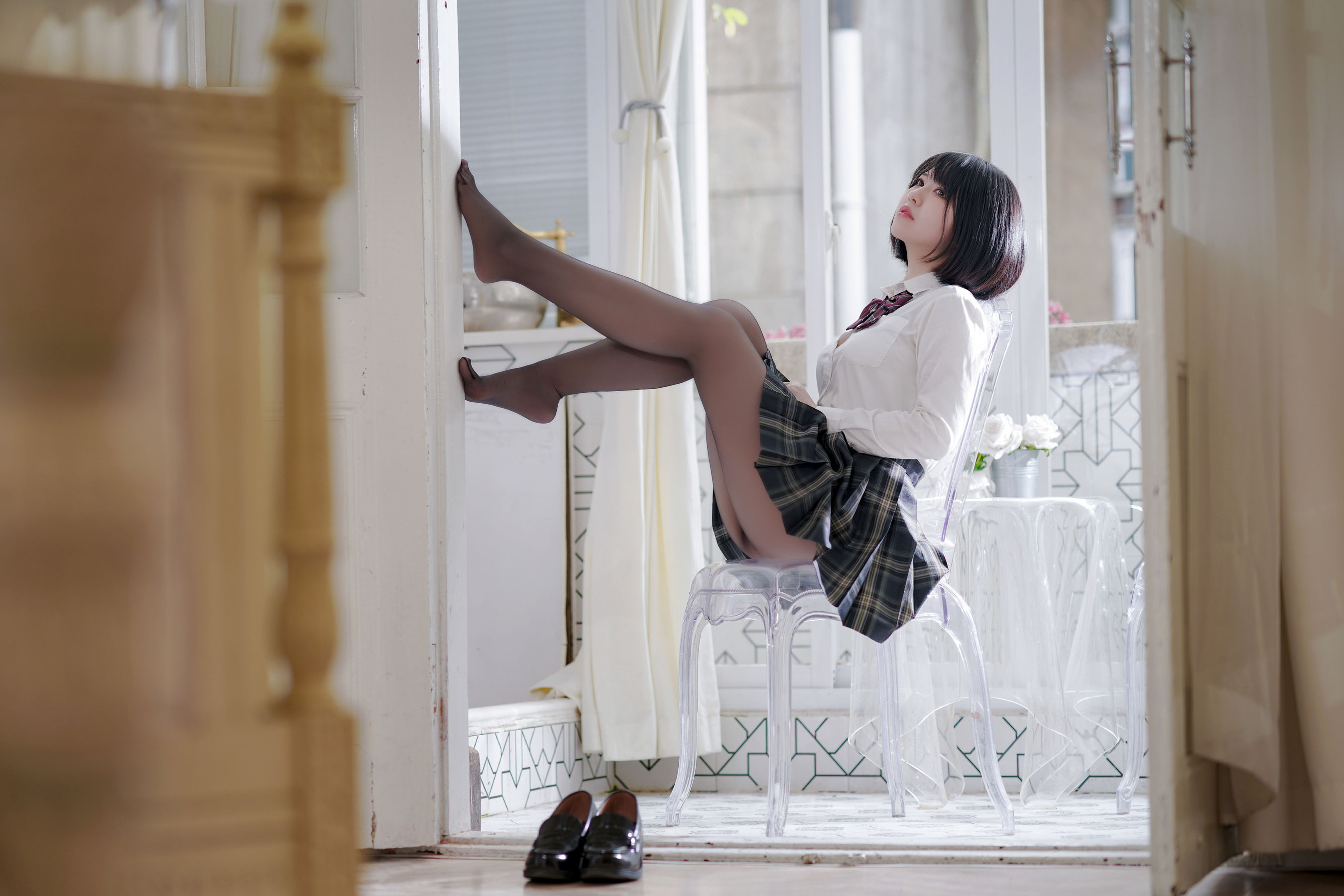 半半子 – 彼女の制服姿が好き Cosplay-第19张