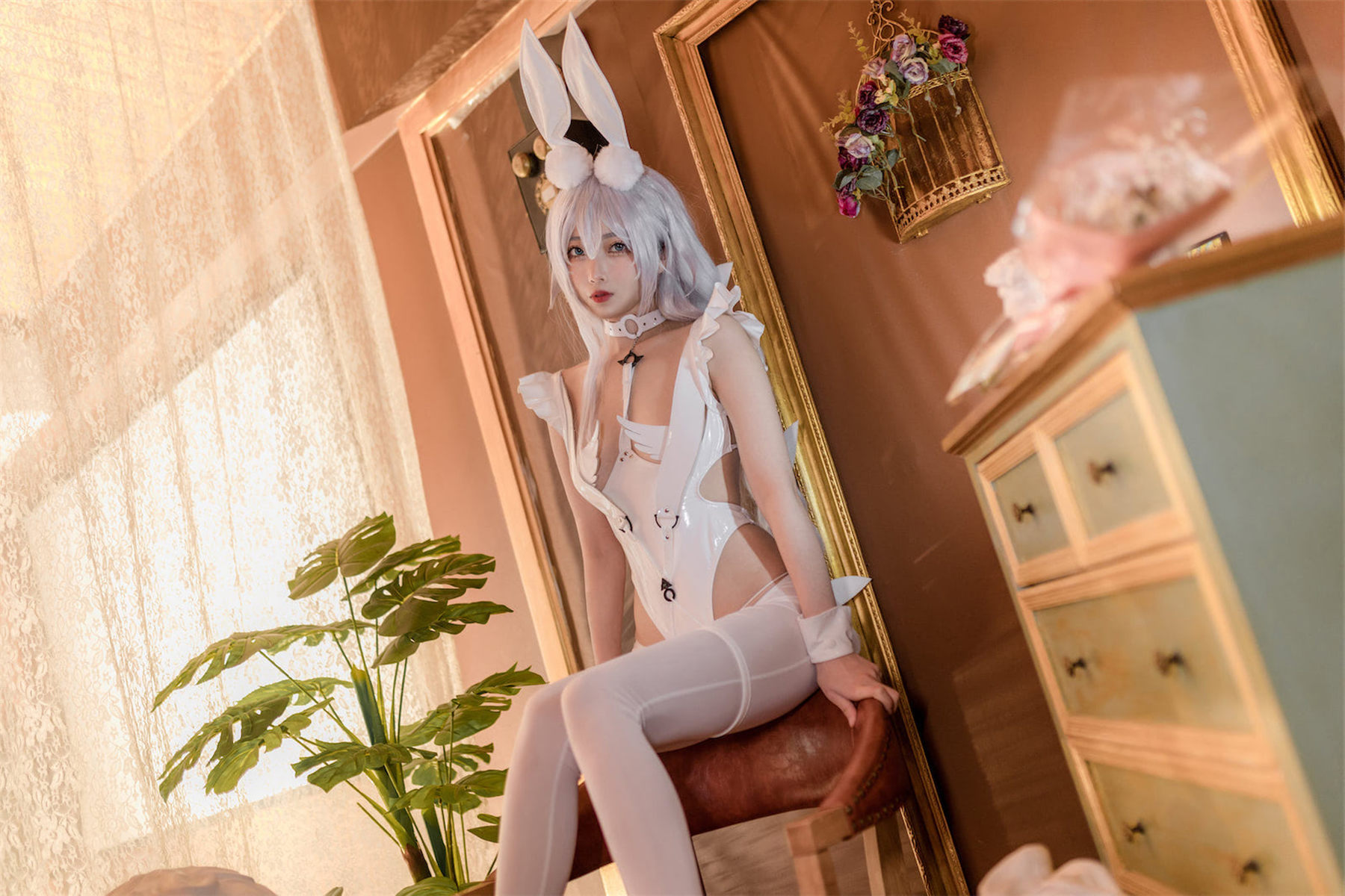 杏仁曲奇 – 碧蓝航线 恶毒白兔 Cosplay-第36张