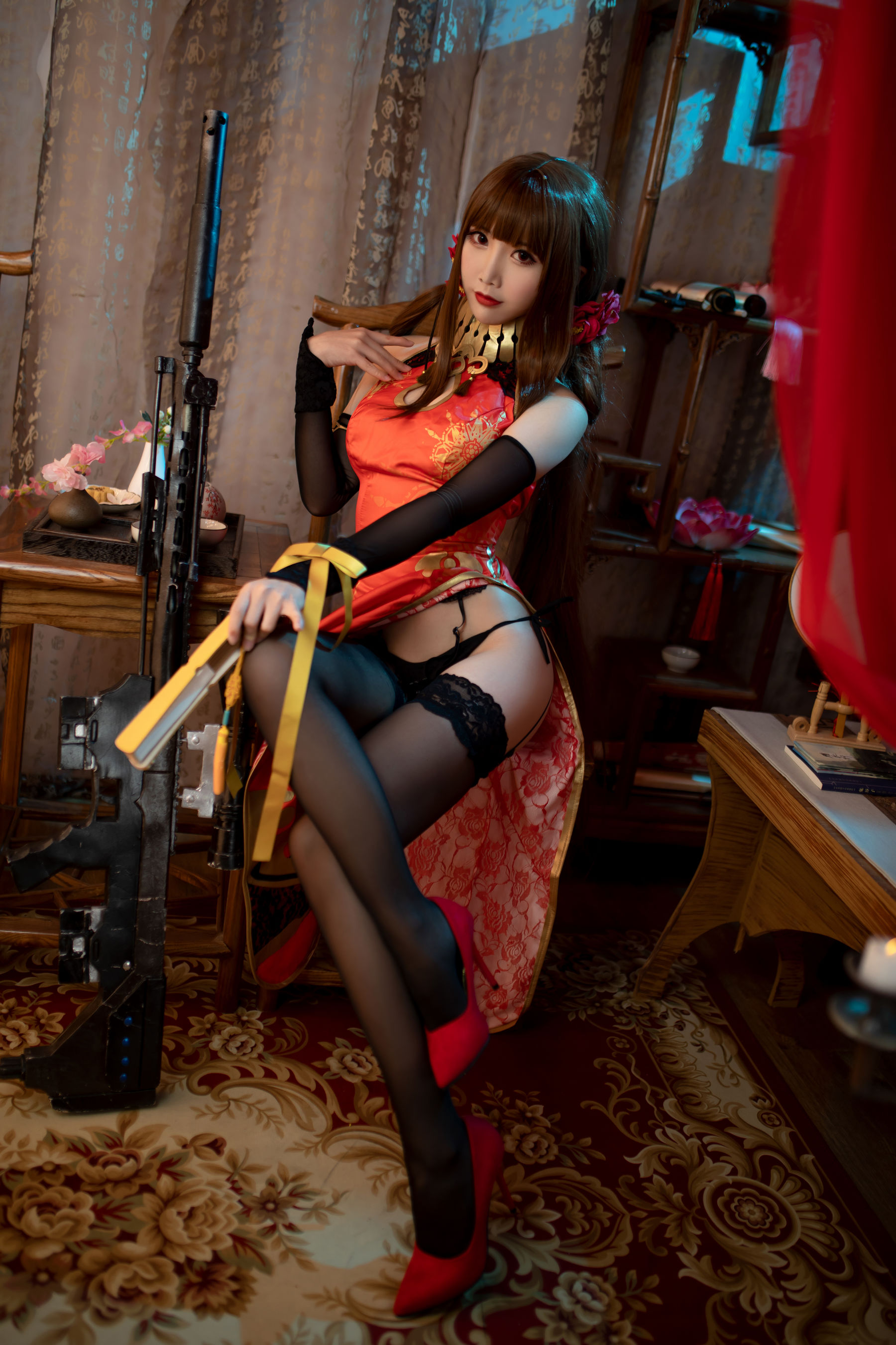 可爱人气Coser面饼仙儿 – DSR50 红牡丹 Cosplay-第16张