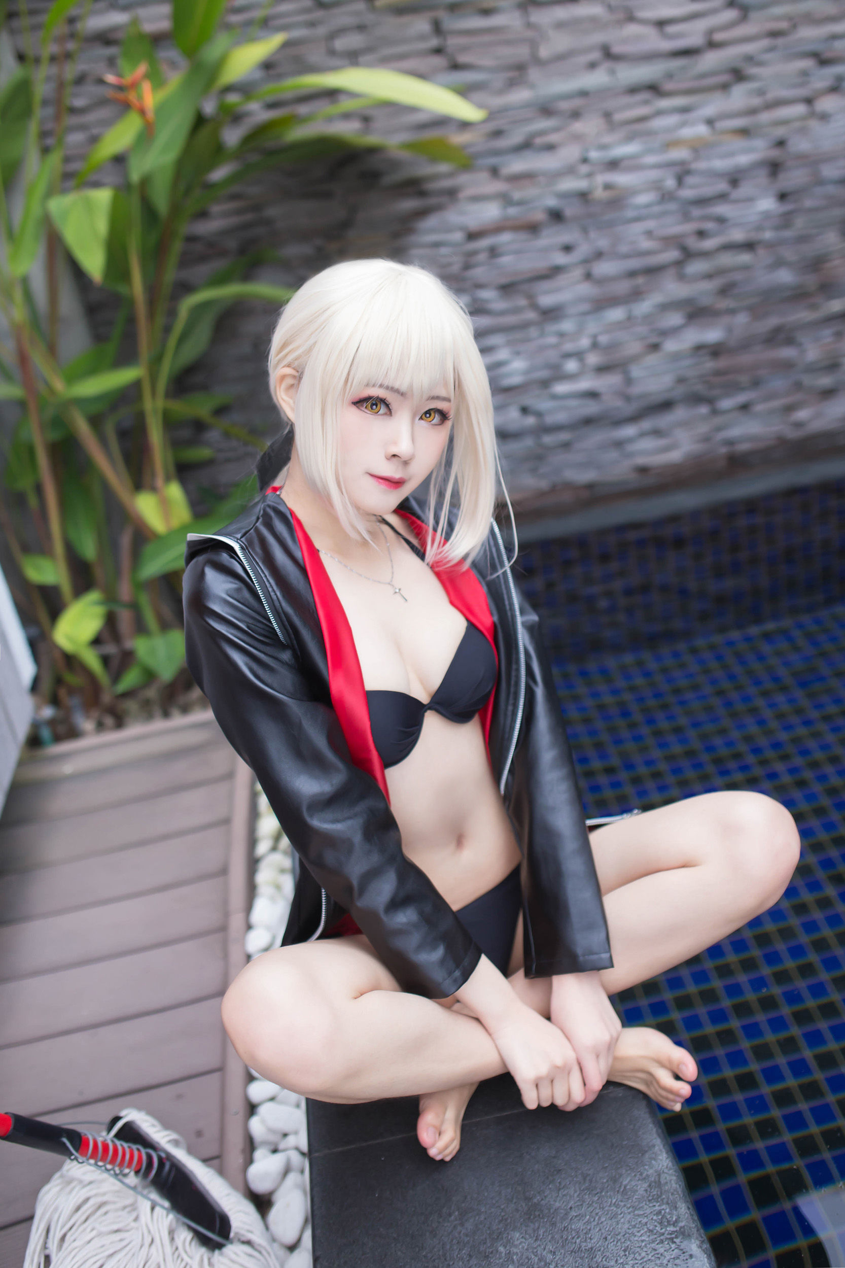 Coser萱-KaYa – 黑贞 黑呆毛下着 Cosplay-第22张