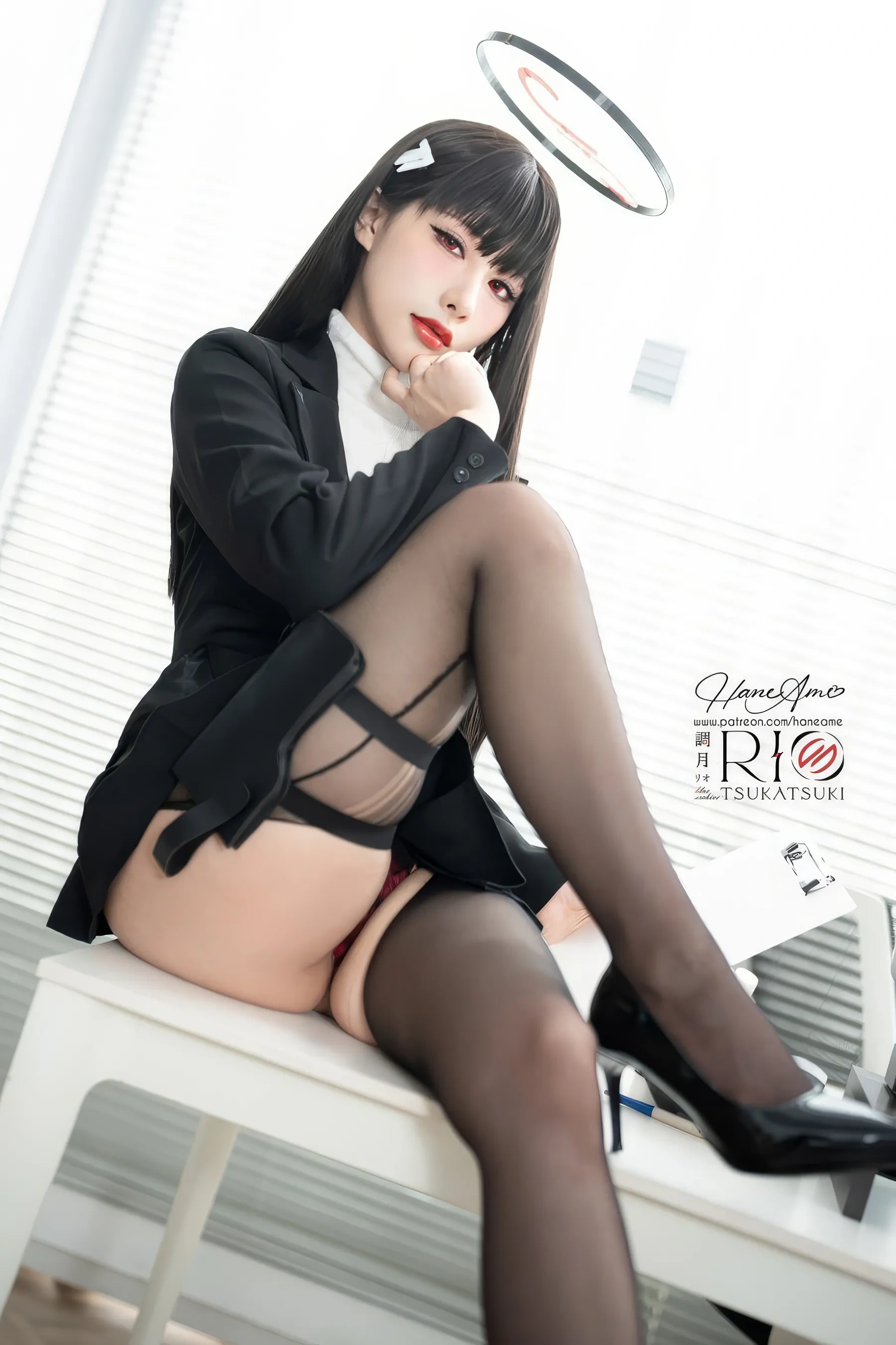 雨波_HaneAme – 蔚蓝档案 – 调月莉央狼师写真书 Cosplay-第4张