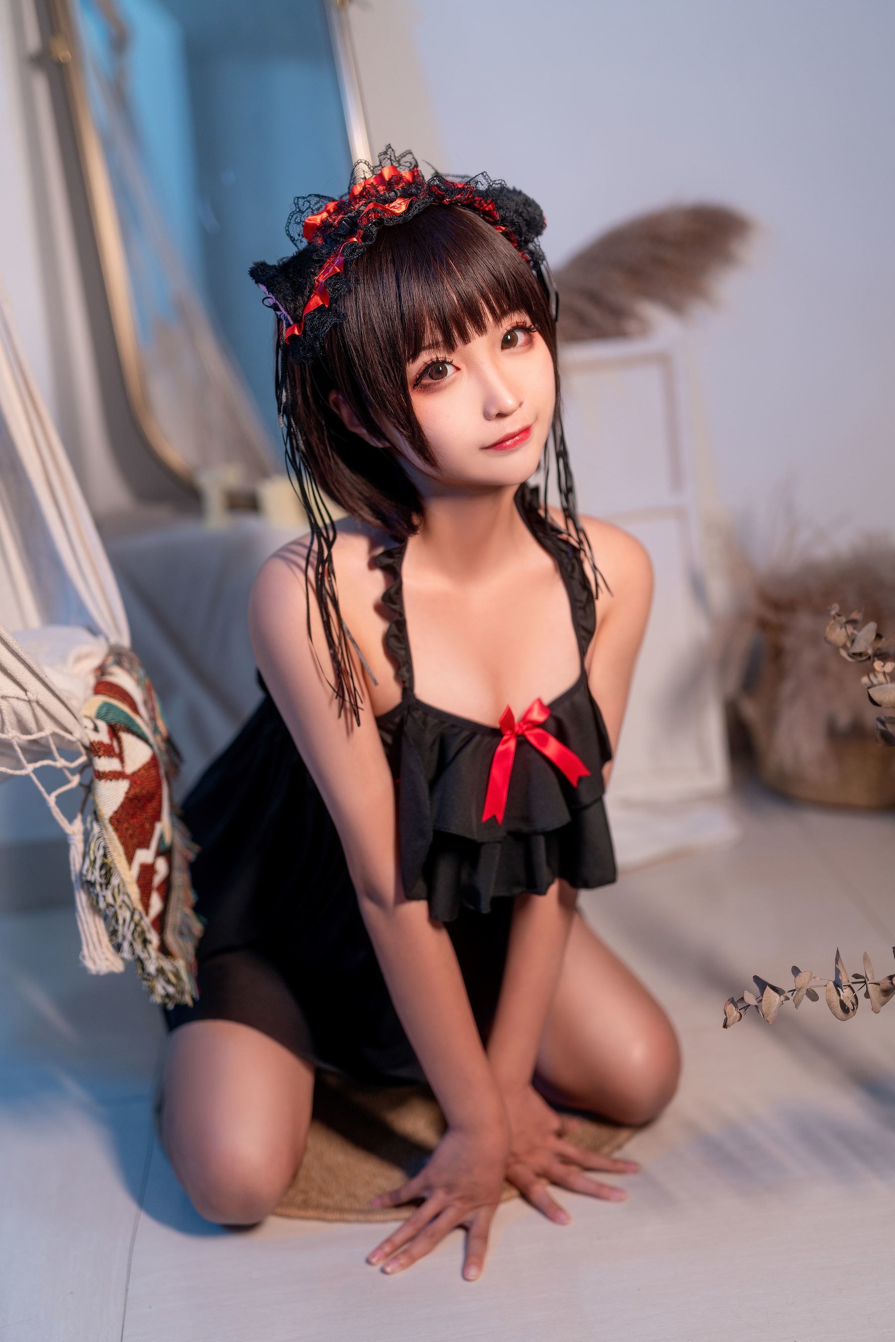 动漫博主蠢沫沫 黑睡裙 Cosplay-第35张
