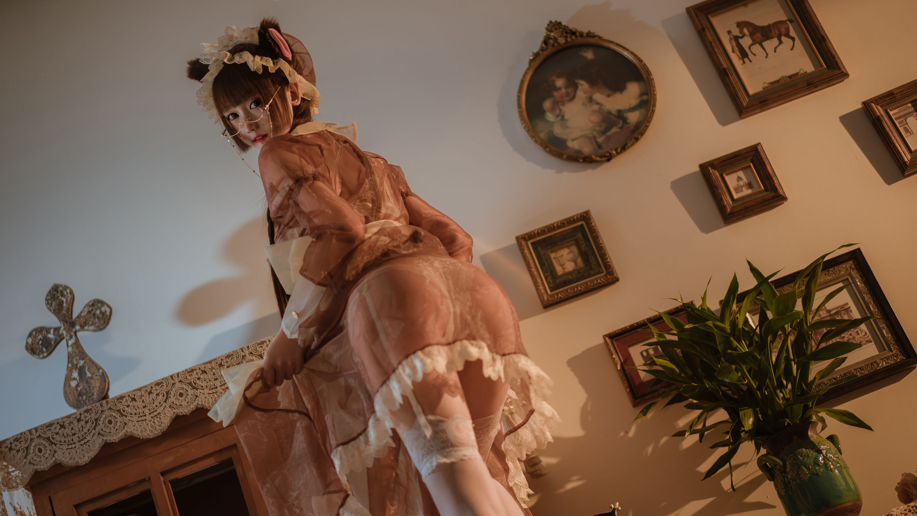 COS少女星野咪兔 透明女仆 Cosplay-第22张