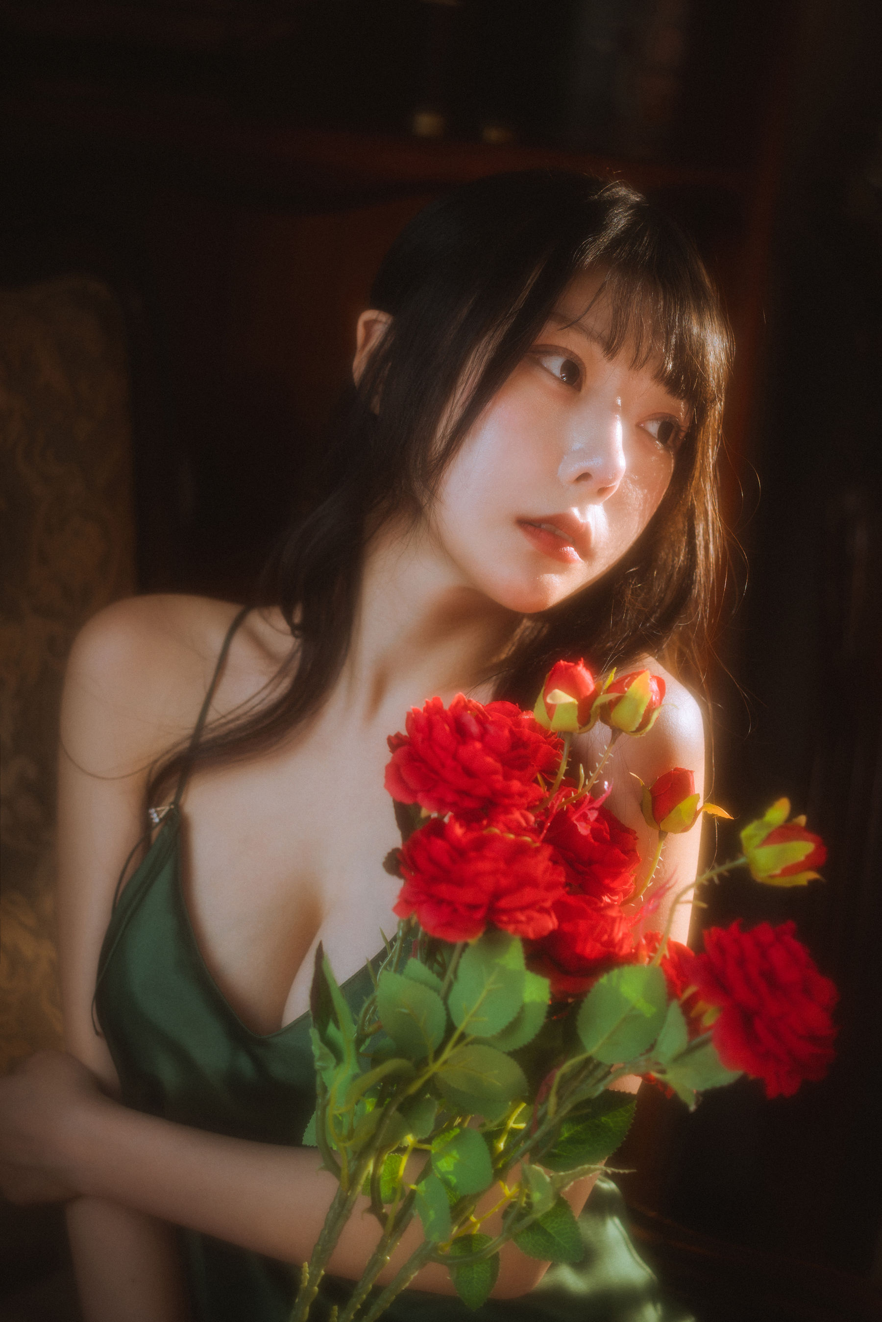香草喵露露 – 杨枝甘露 绿色连衣裙 Cosplay-第14张