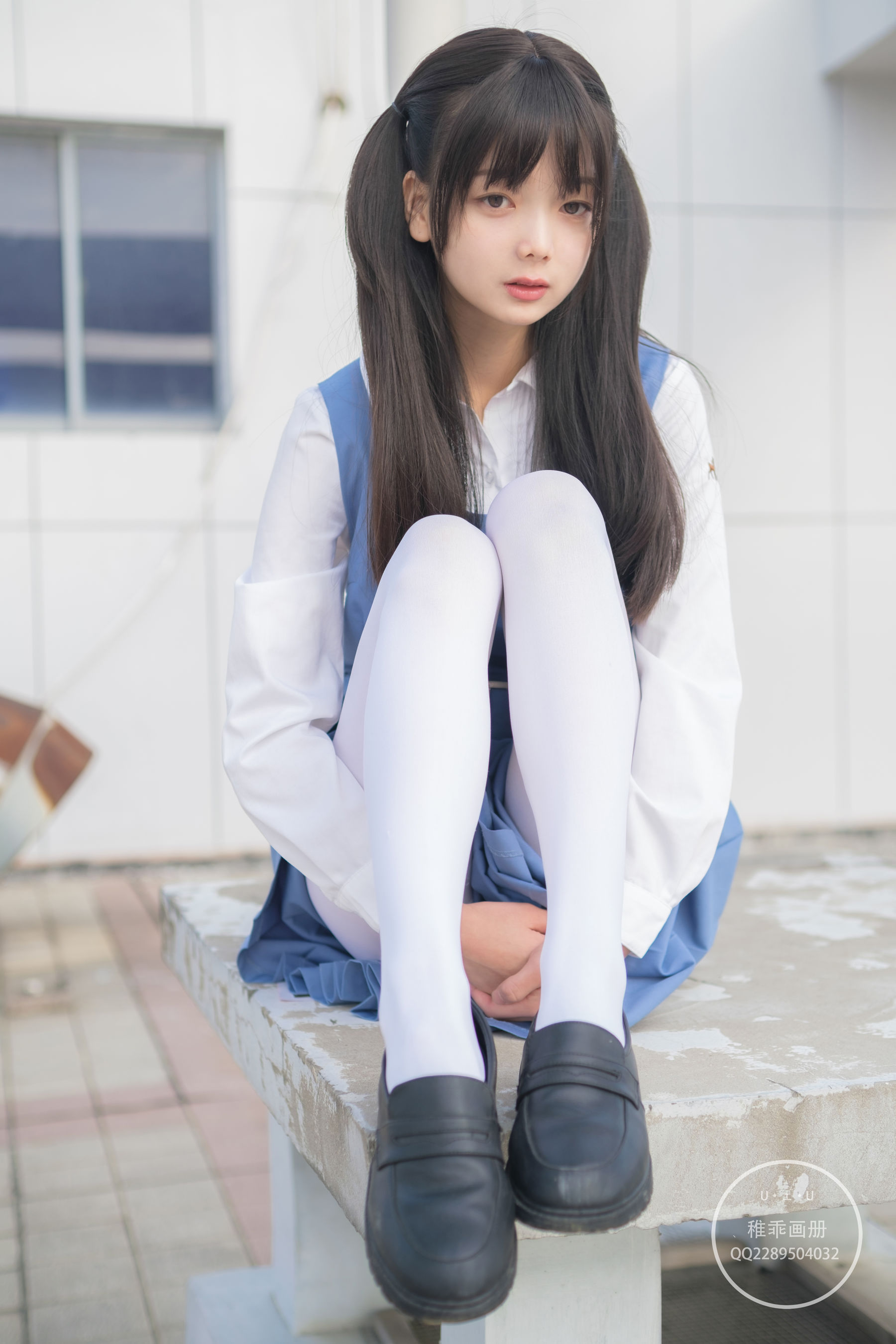 柴系小乖(稚乖画册) – 夜夜 天台真空80D白丝 Cosplay-第3张