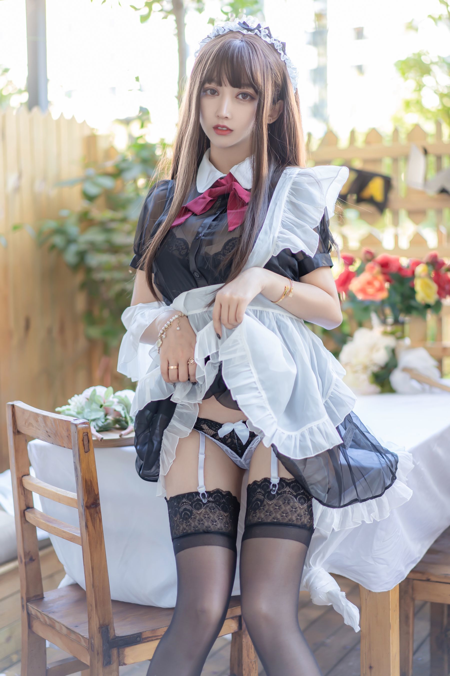 斗鱼米线线sama写真 透明女仆 Cosplay-第23张