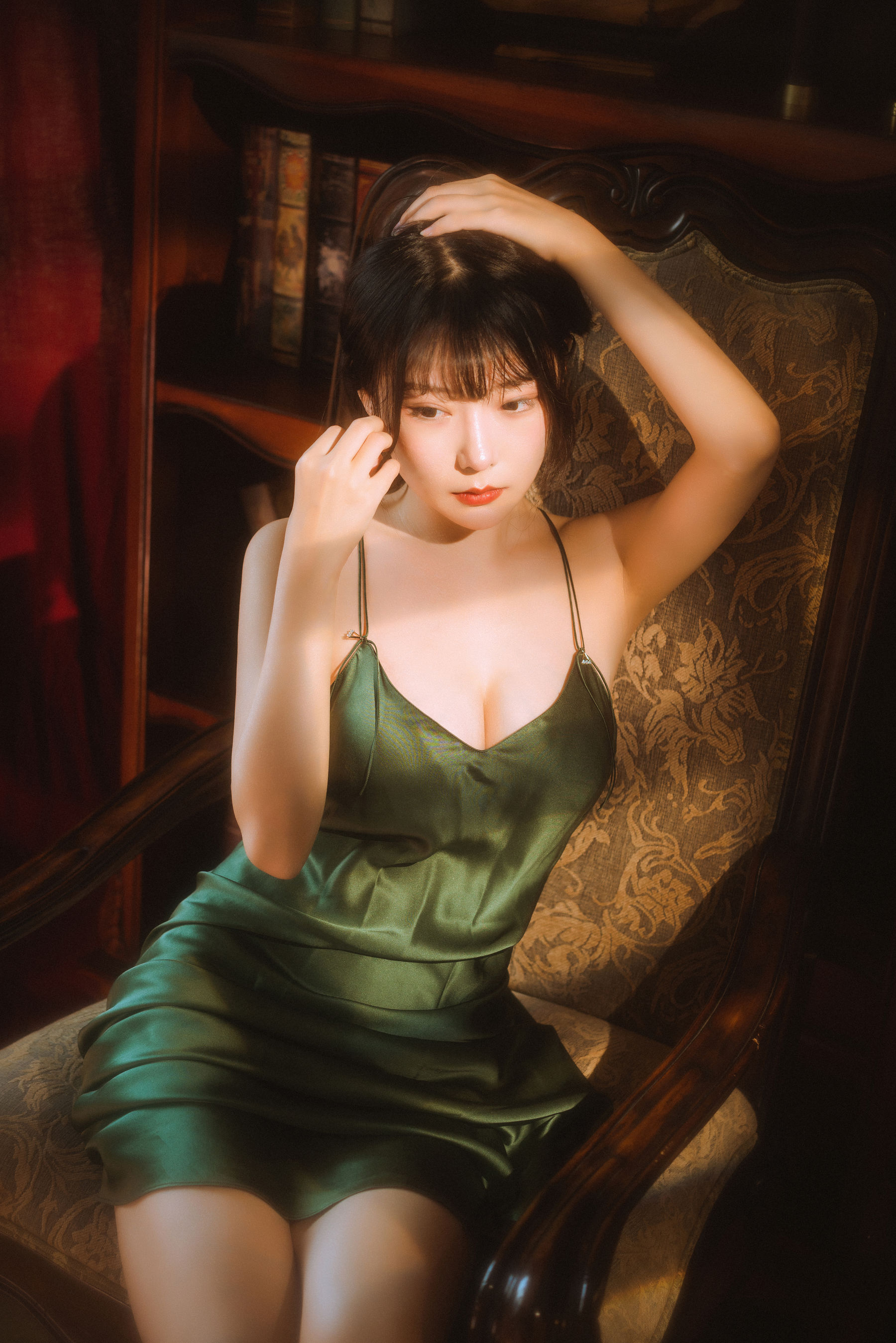香草喵露露 – 杨枝甘露 绿色连衣裙 Cosplay-第21张