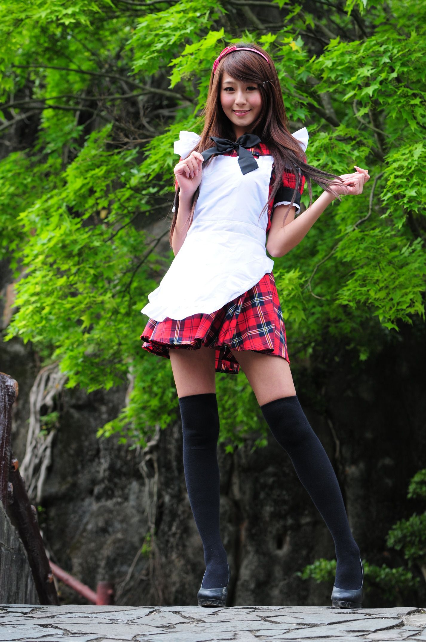 winnie小雪@庄温妮《校园长筒袜女仆美拍》 Cosplay-第54张