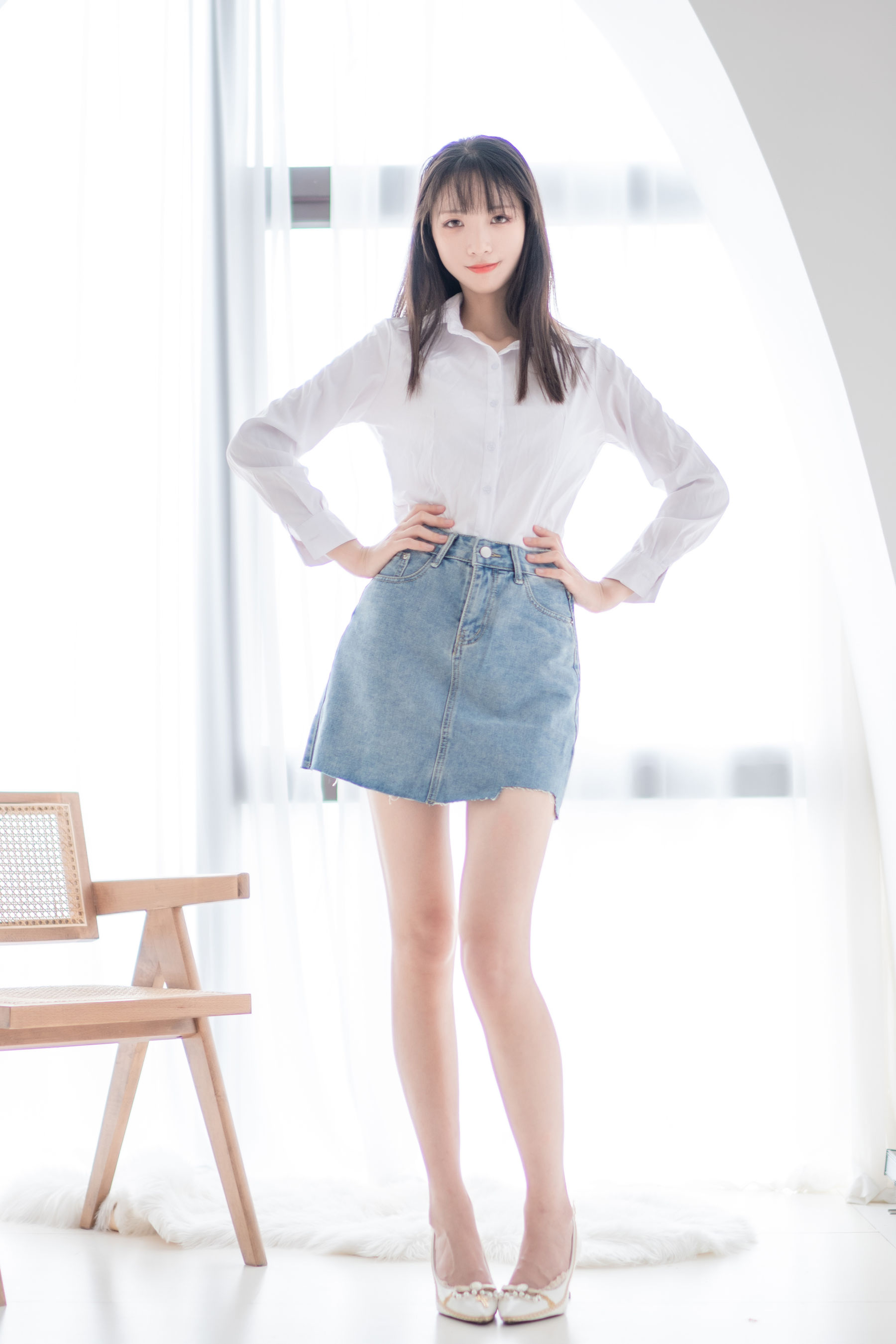 清纯妹子西瓜 – 衬衫牛仔裙 Cosplay-第6张