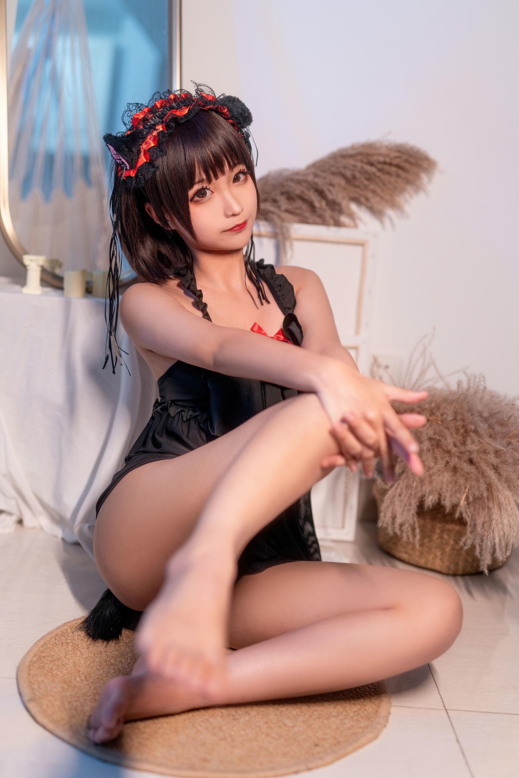 动漫博主蠢沫沫 黑睡裙 Cosplay-第12张