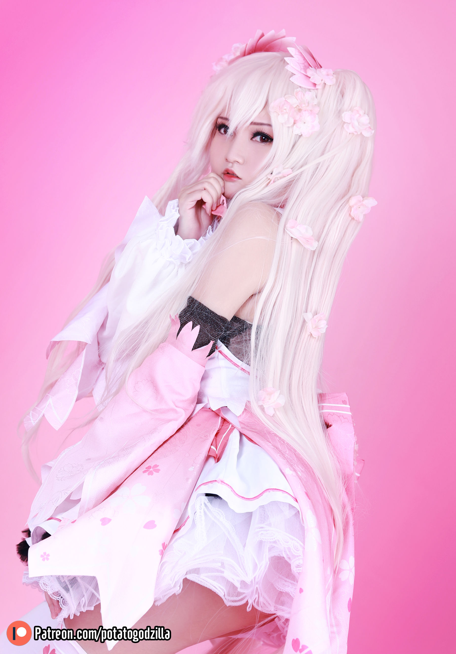 Coser小姐姐Potato Godzilla – Sakura Miku Cosplay-第6张