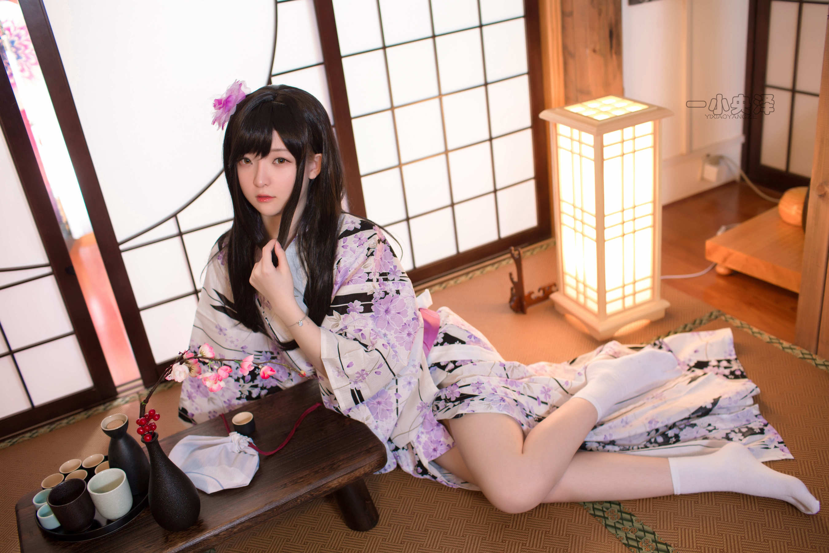 [萝莉COS] 一小央泽 – 和服短袜 Cosplay-第39张
