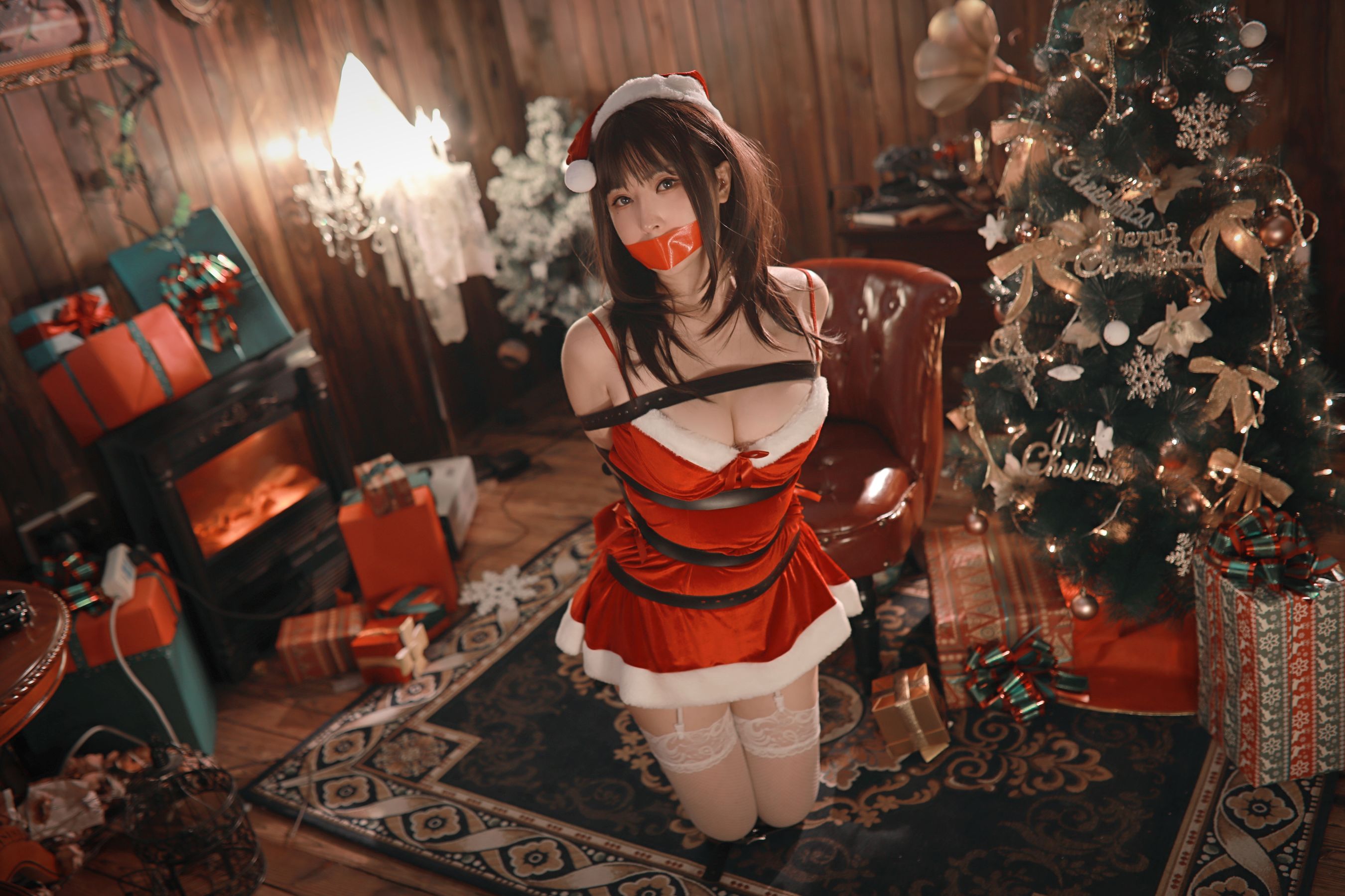 小容仔咕咕咕 – 圣诞礼物×捆绑 Cosplay-第36张