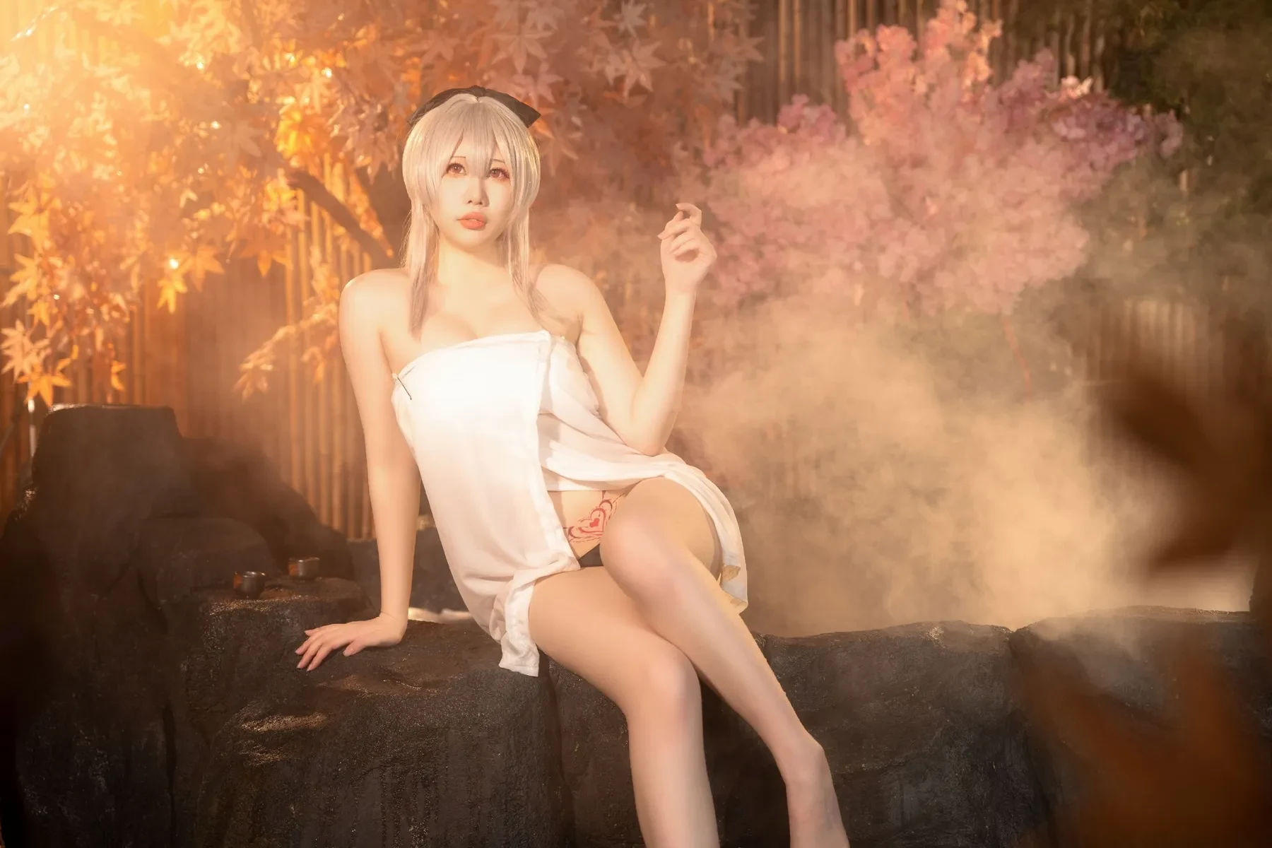 九言小瑶幺幺喜茶苍苍子 – 碧蓝 温泉之旅 Cosplay-第35张