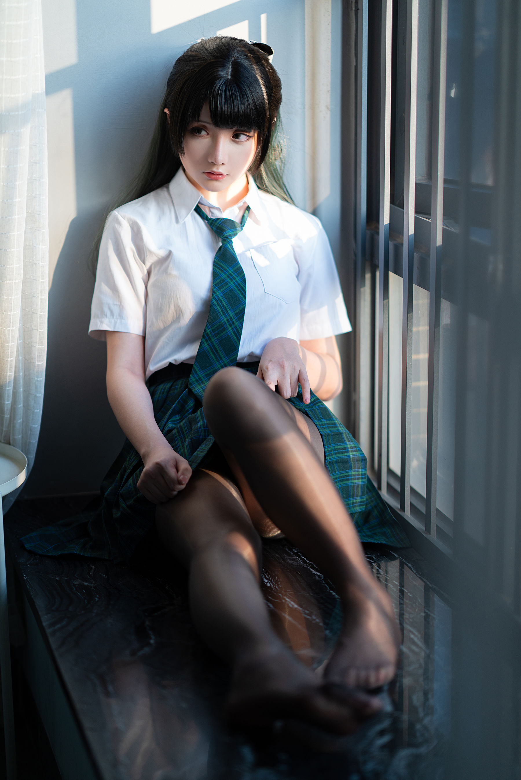 Coser小姐姐星之迟迟 – JK-绿 Cosplay-第96张