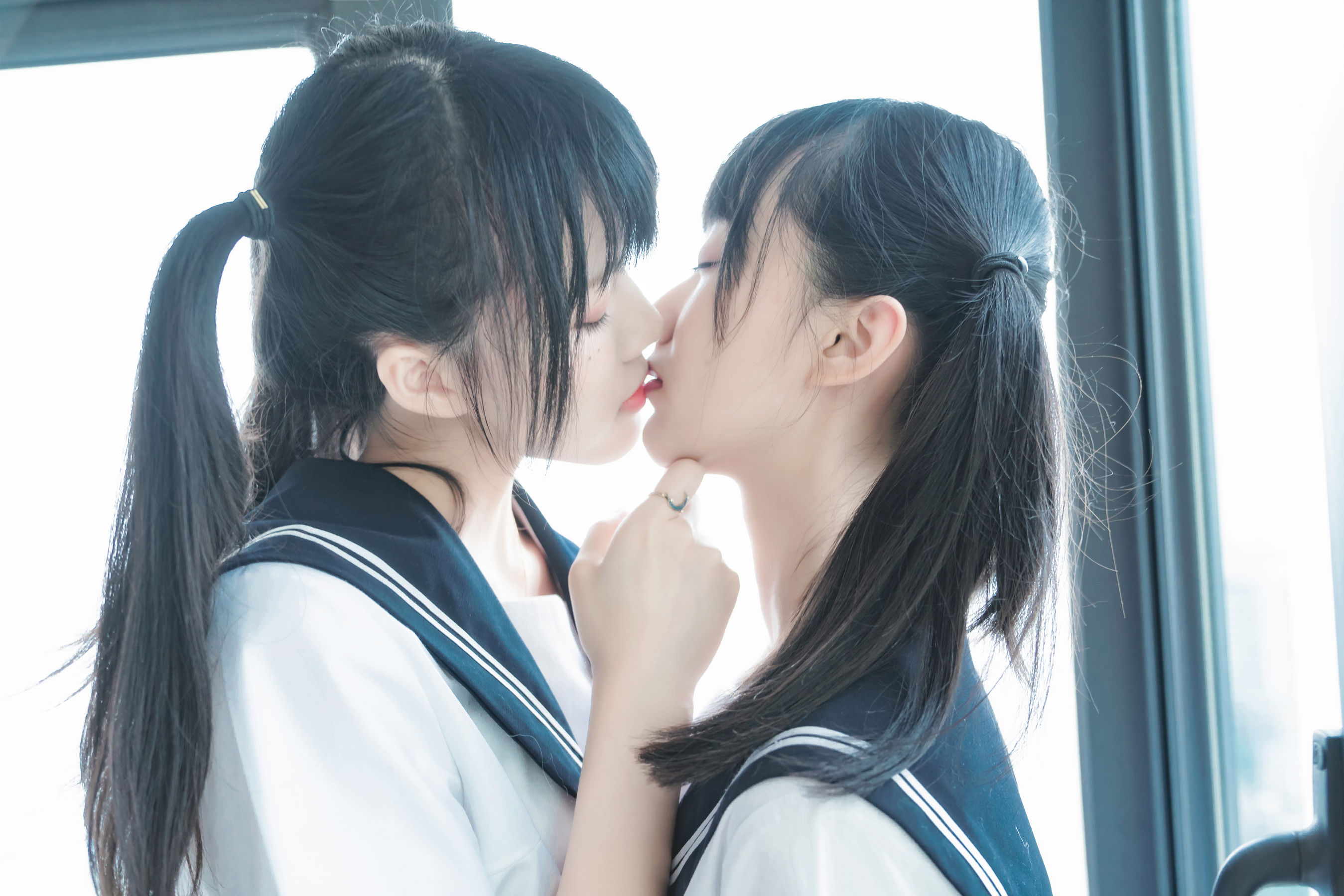 萌系小姐姐木绵绵OwO桜桃喵 她(制服×制服) Cosplay-第17张