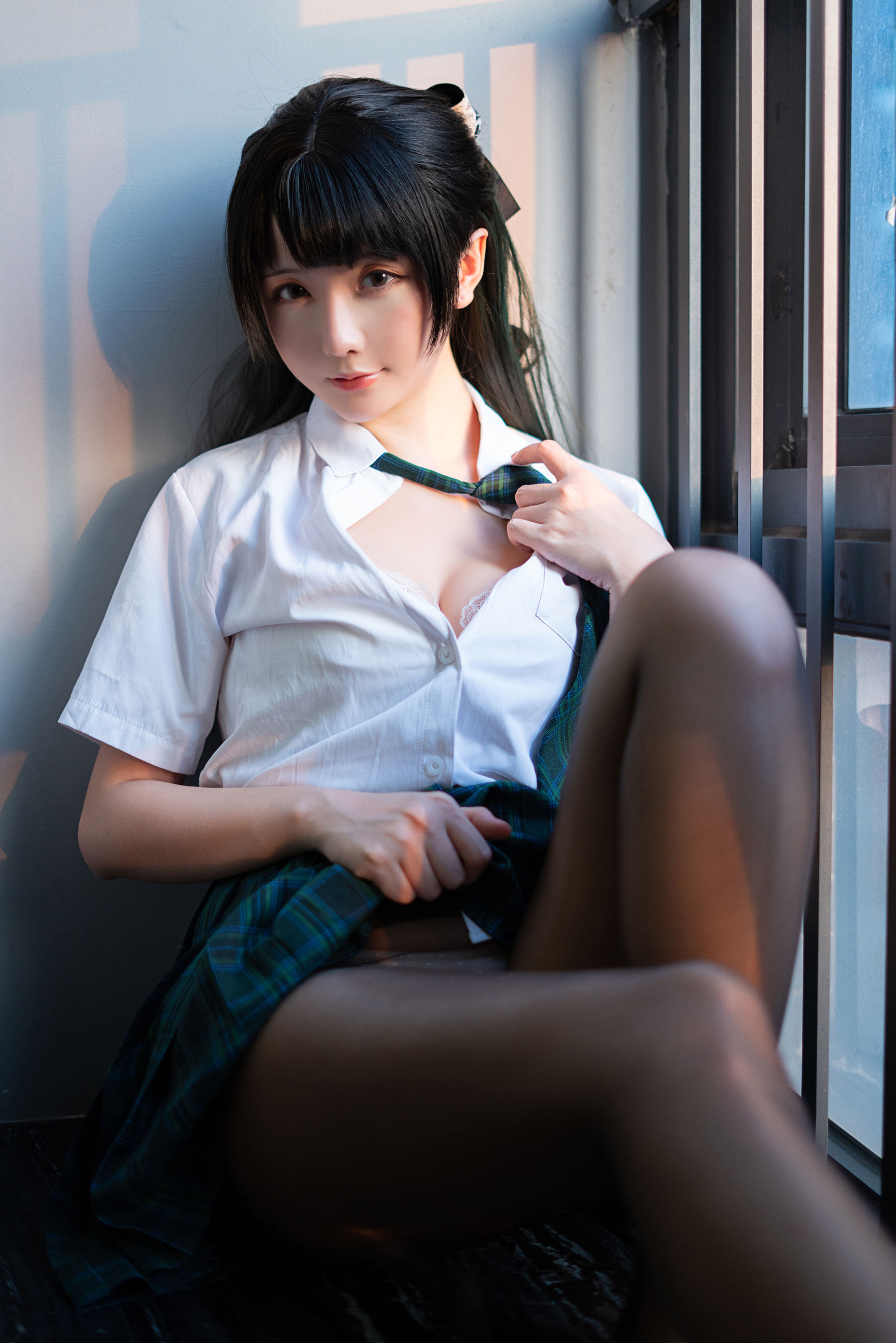 Coser小姐姐星之迟迟 – JK-绿 Cosplay-第22张