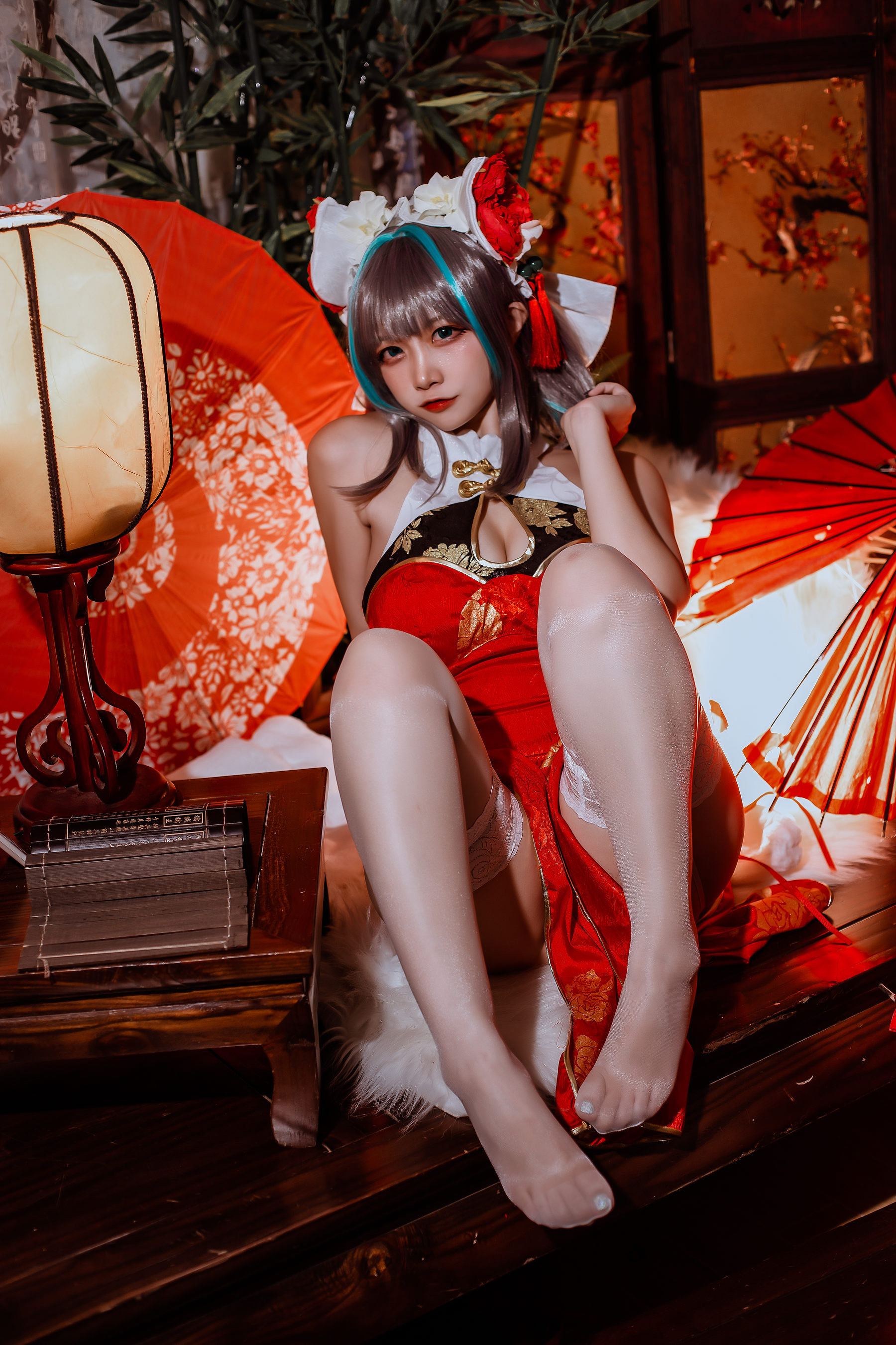 二佐Nisa – 碧蓝 柴郡旗袍 Cosplay-第27张