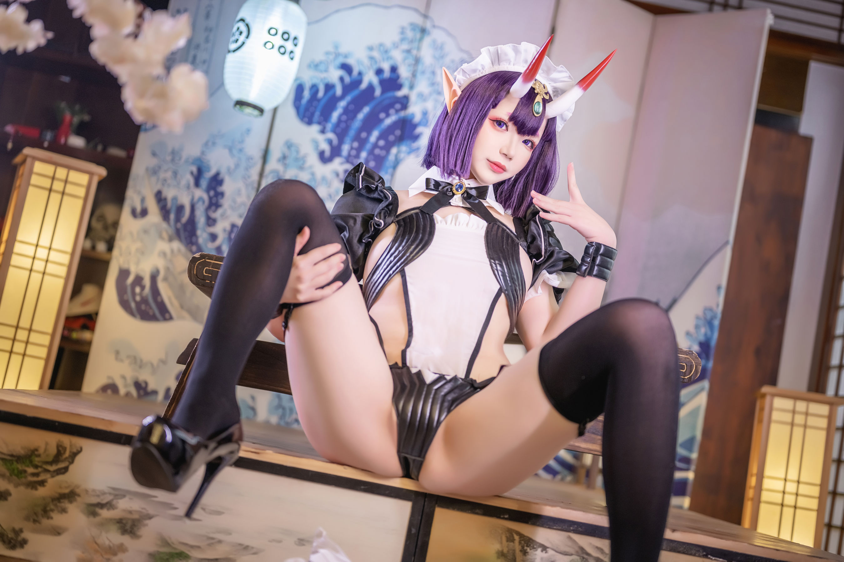 动漫博主雪晴Astra – 酒吞童子 女仆 Cosplay-第14张