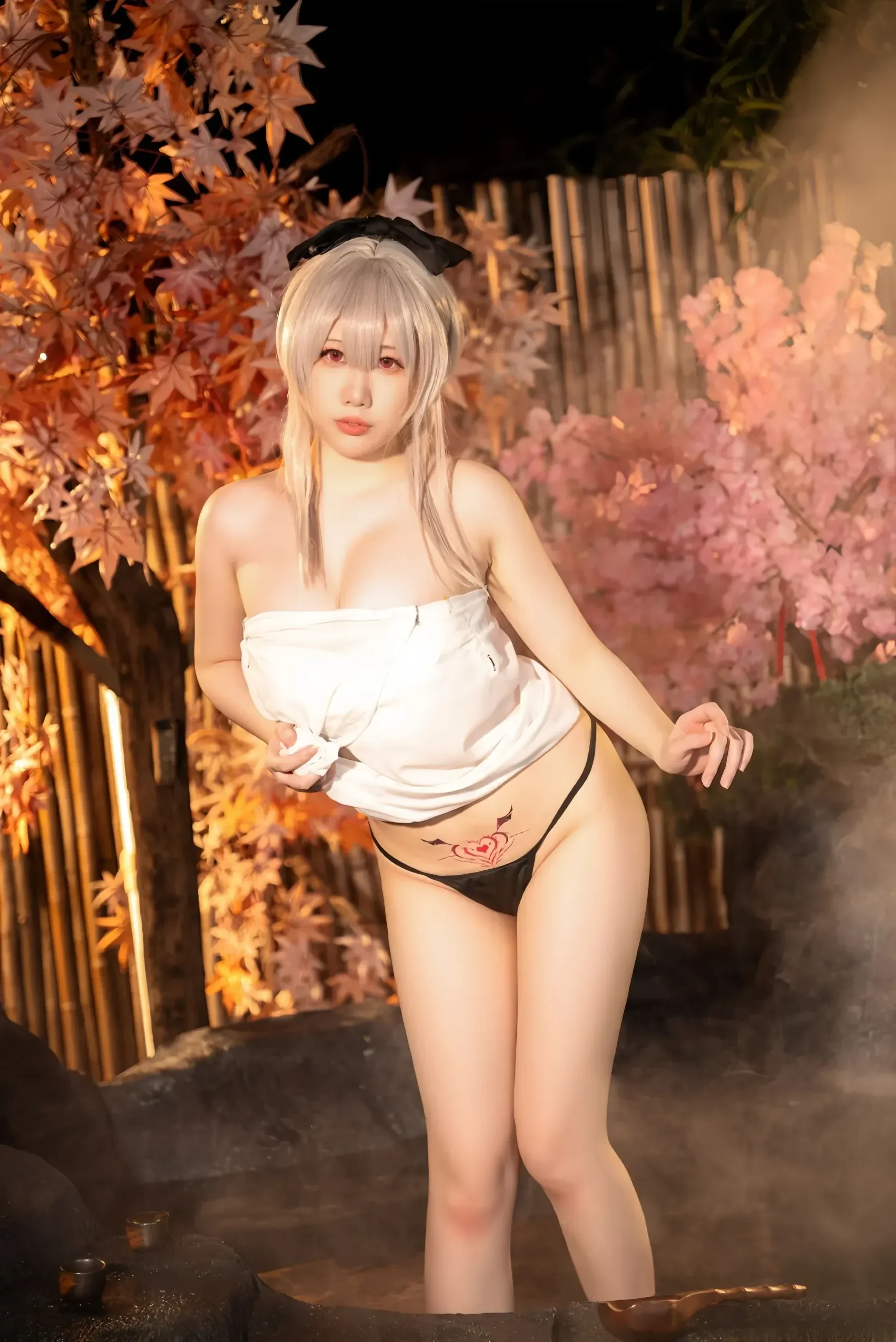九言小瑶幺幺喜茶苍苍子 – 碧蓝 温泉之旅 Cosplay-第3张