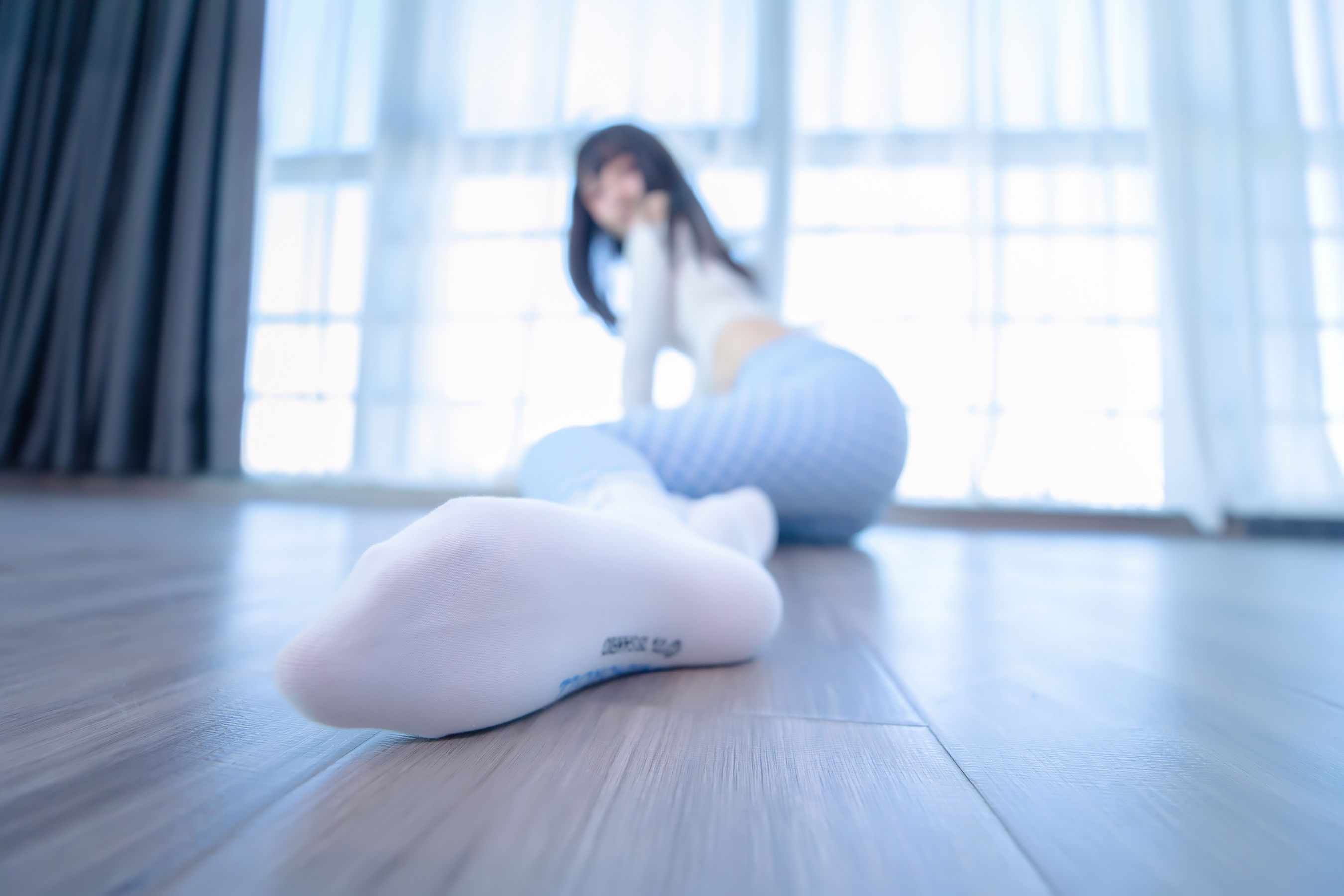 萝莉神楽板真冬 – 蓝白格 Cosplay-第68张