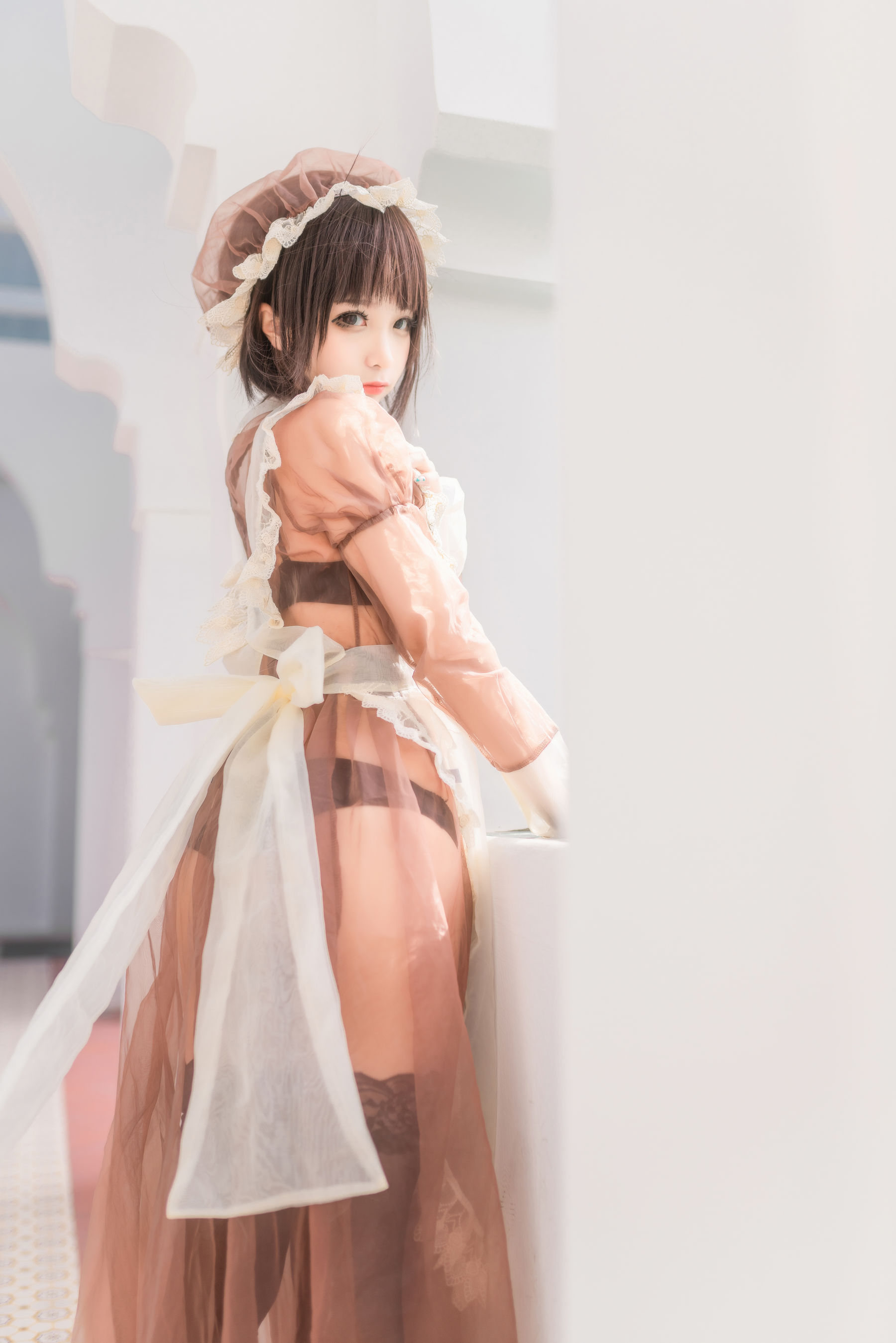 动漫博主蠢沫沫 – 纱-室外女仆 Cosplay-第40张