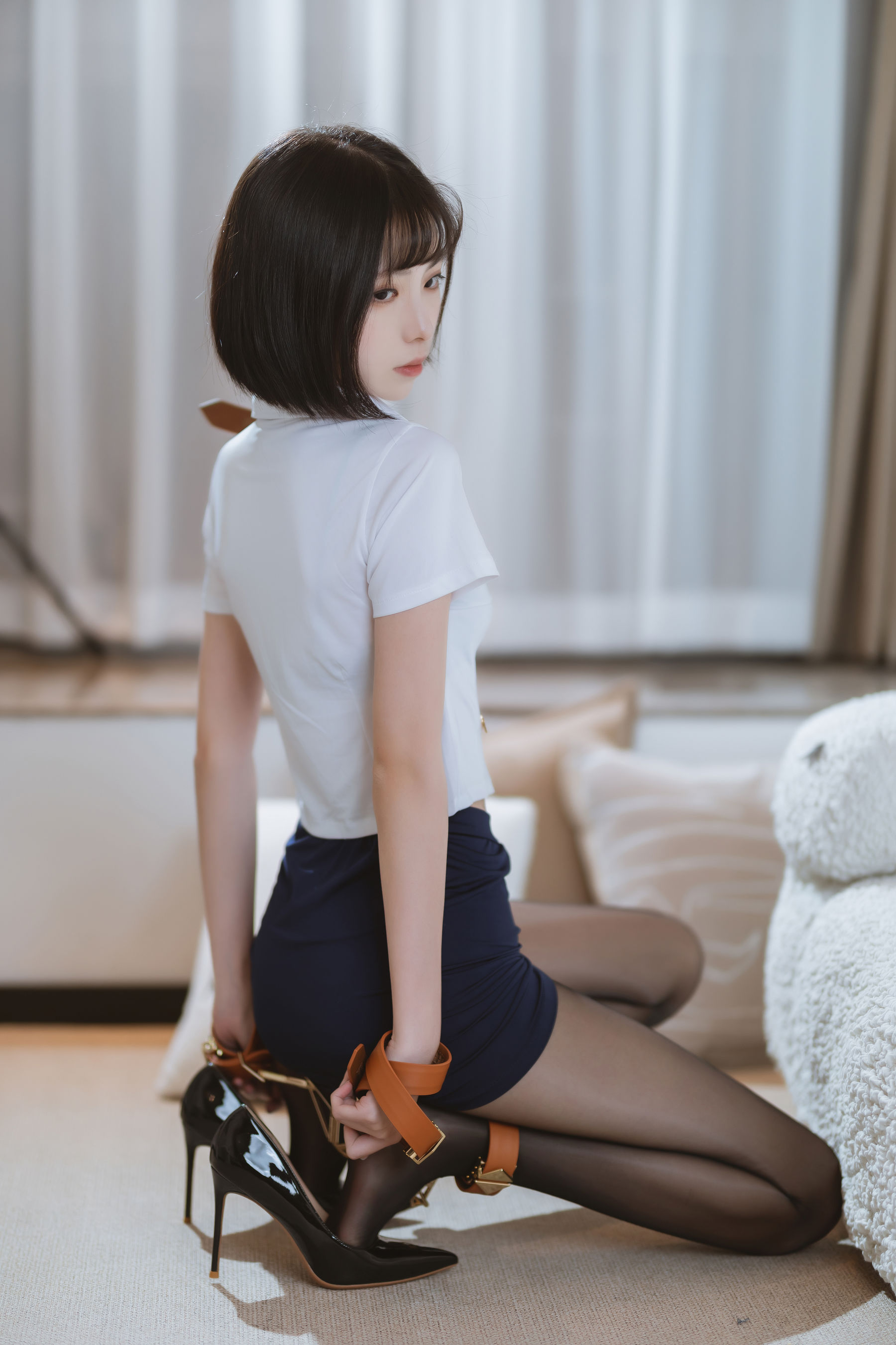 许岚(叁月life) – 束缚黑丝 Cosplay-第41张