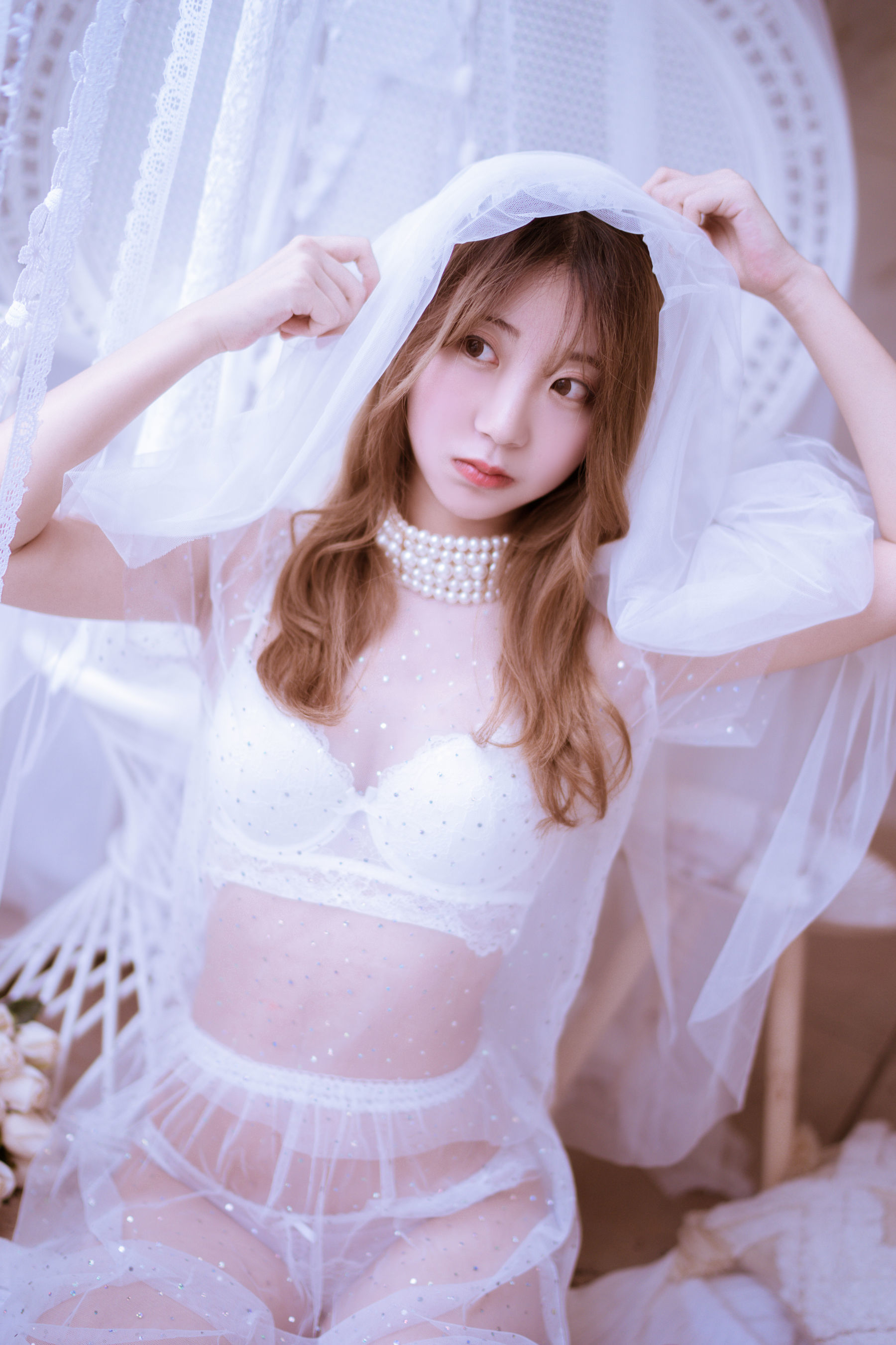 [萝莉COS] 黑川 – 年上彼女 婚纱+毛衣 Cosplay-第17张