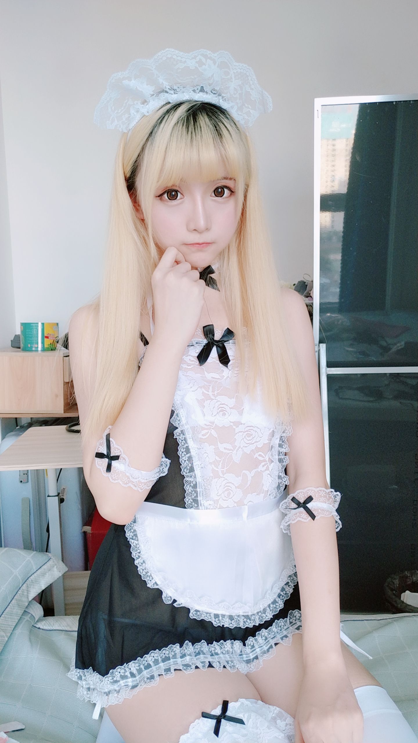 Coser小姐姐星之迟迟 女仆 Cosplay-第54张