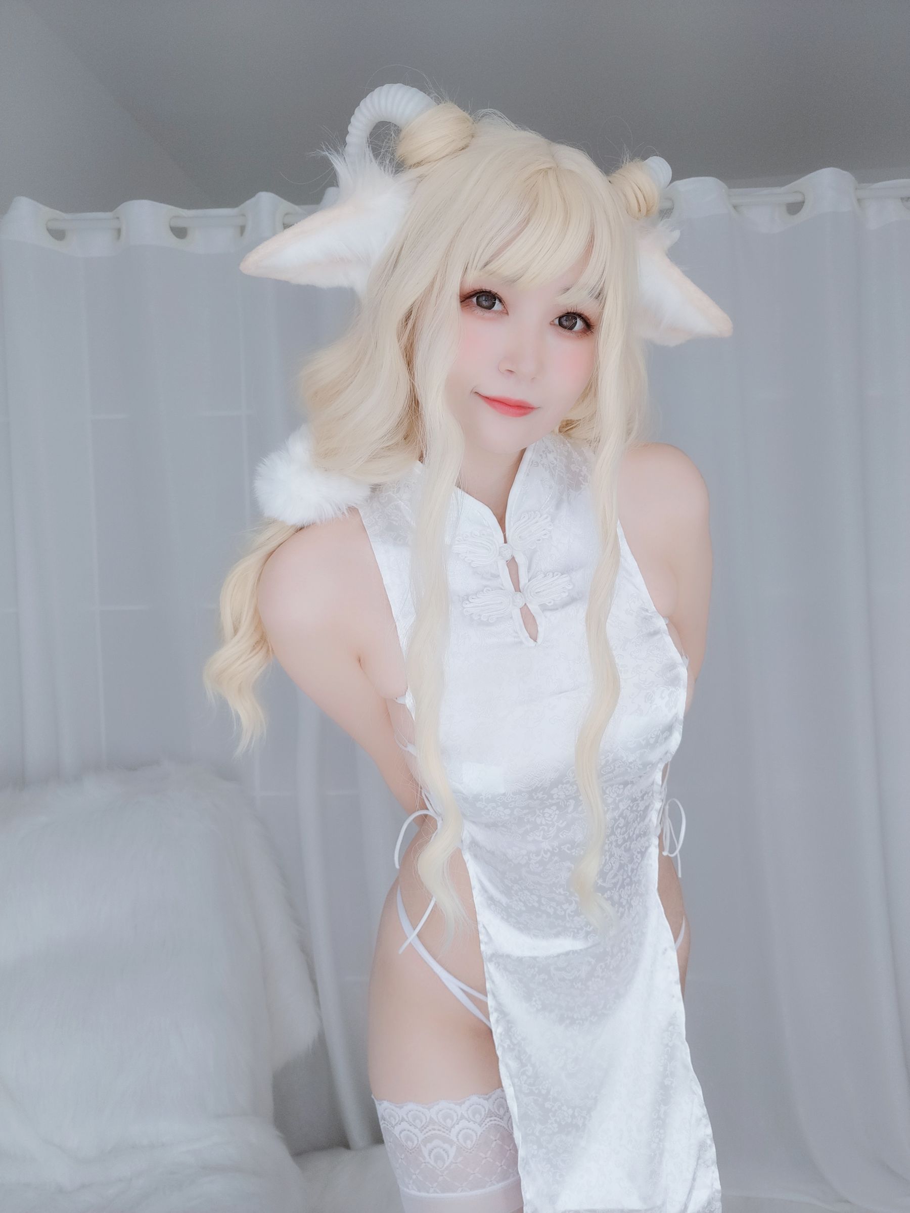 Coser小姐姐白银 – 白旗袍 Cosplay-第97张
