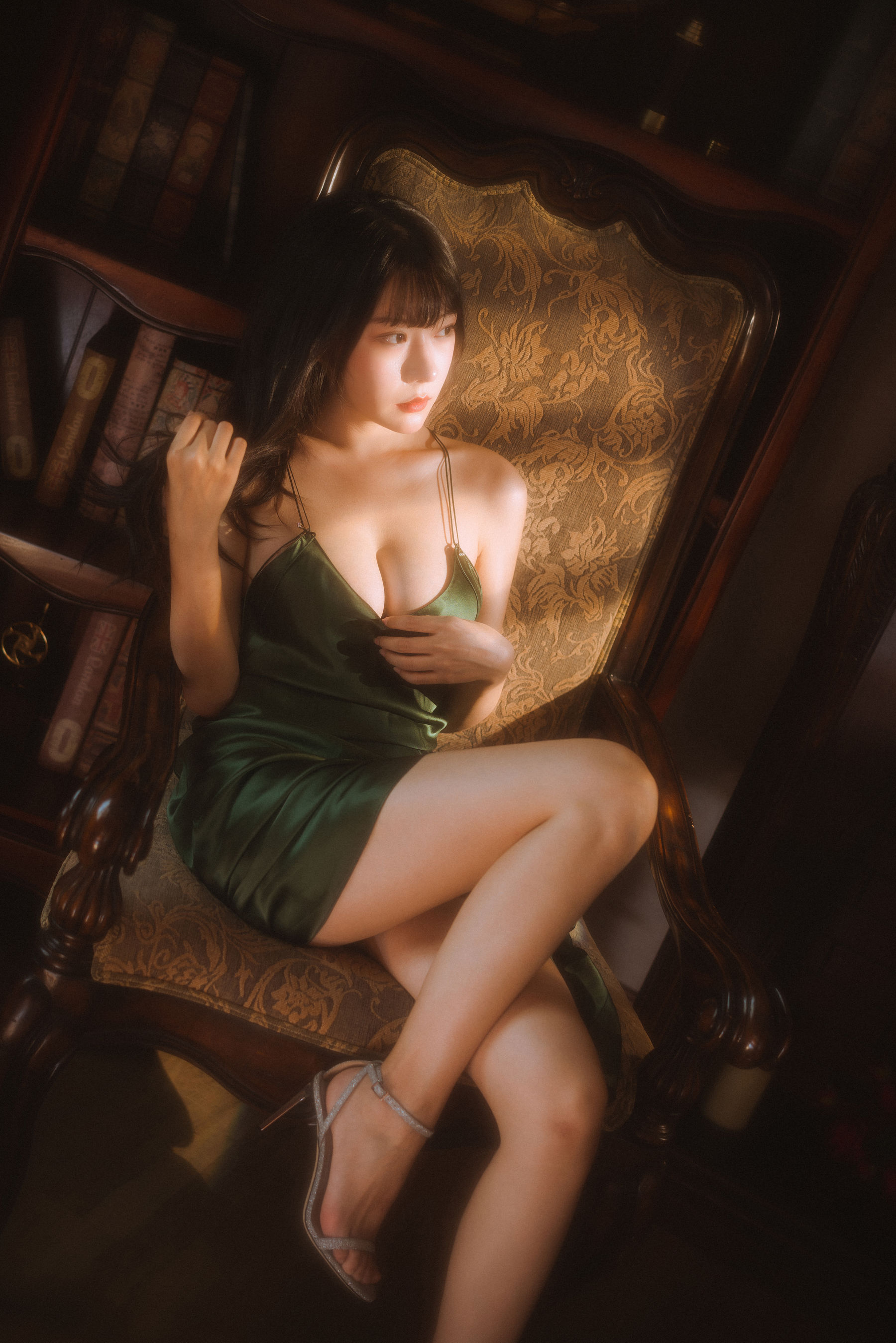 香草喵露露 – 杨枝甘露 绿色连衣裙 Cosplay-第22张